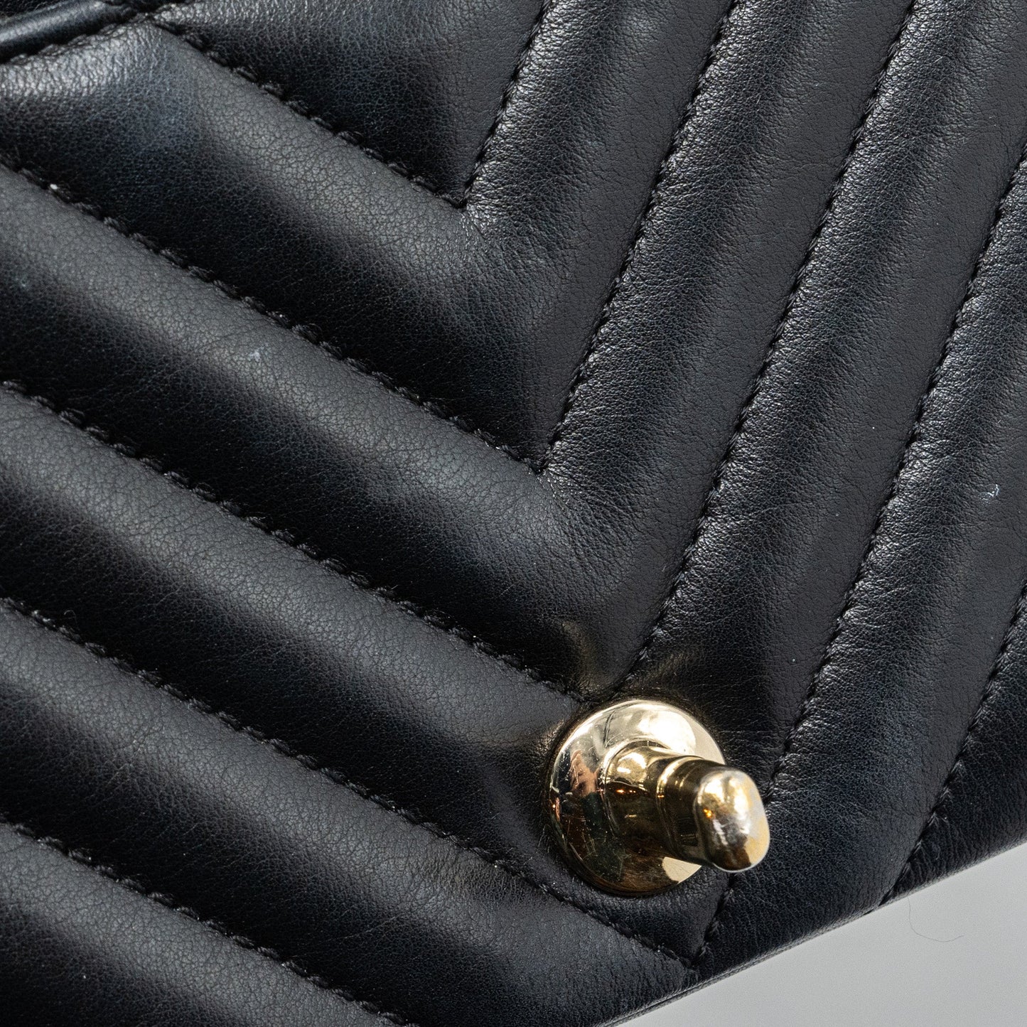 Chanel Chevron Flap Bag Calfskin Black