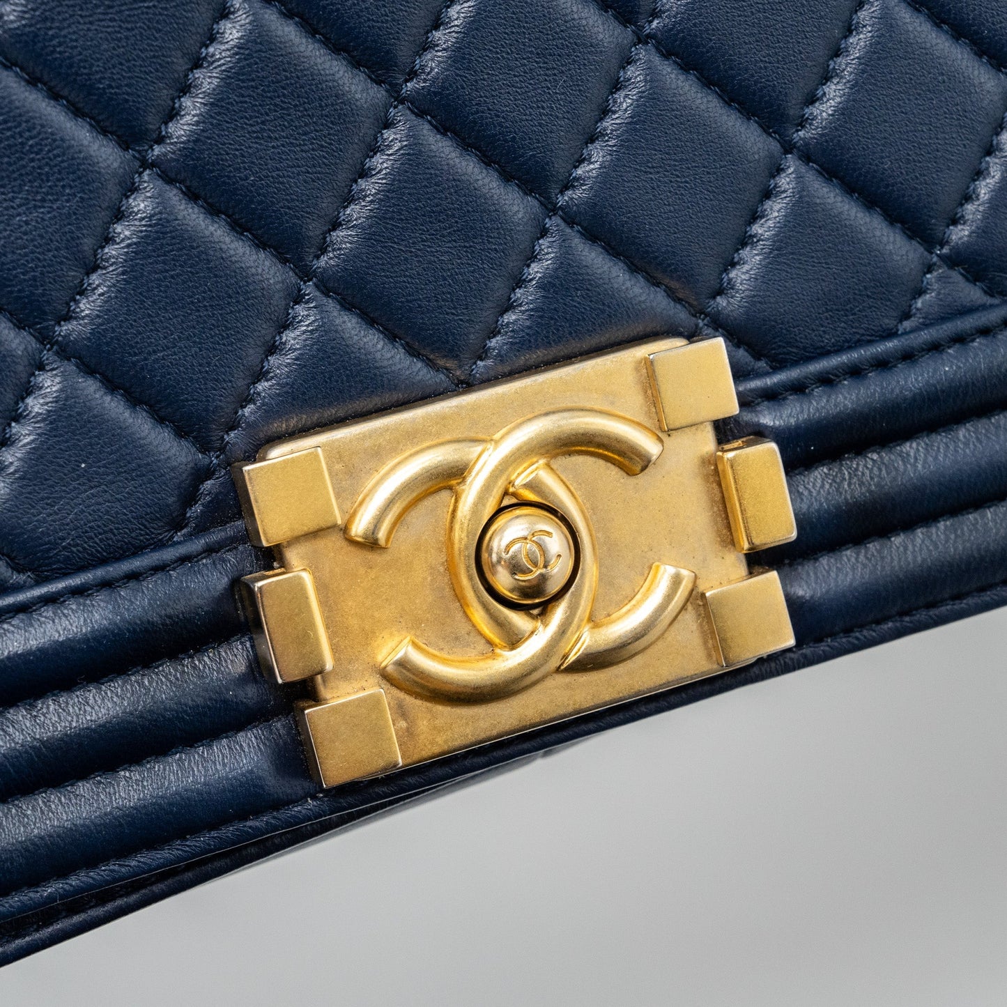 CHANEL MEDIUM BOY BAG lambskin BLUE