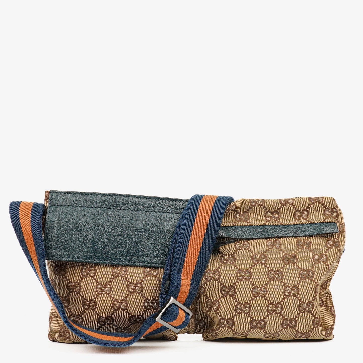 Gucci GG Multicolour Beige/Blue/Orange Monogram Canvas Belt Bag