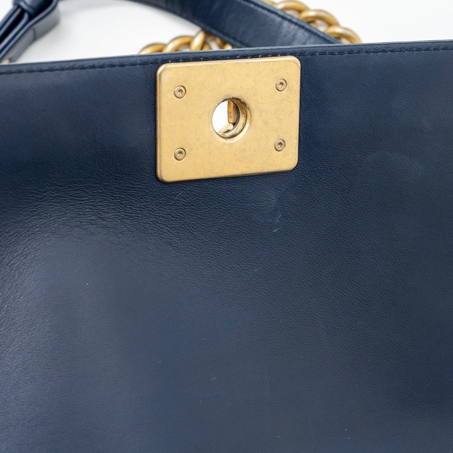CHANEL MEDIUM BOY BAG lambskin BLUE