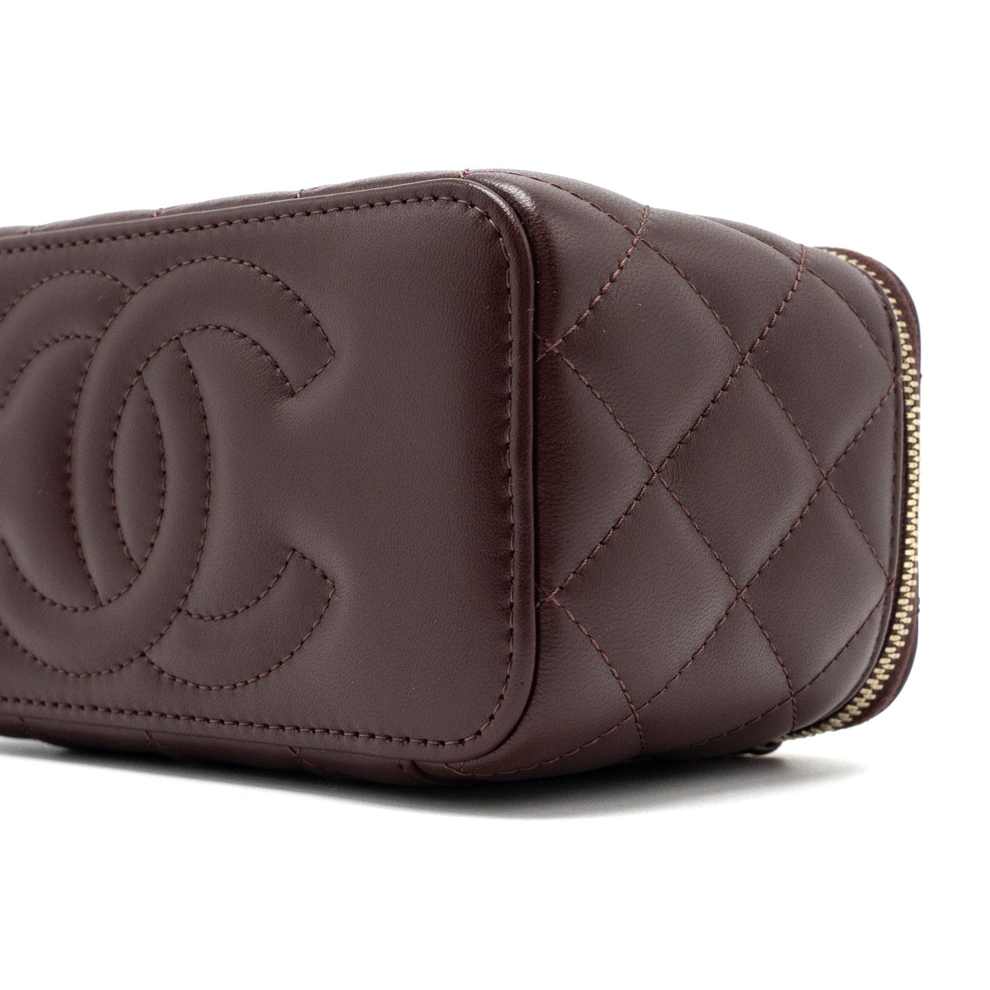 Chanel Long Vanity With Gem Chain Lambskin Burgundy  (Microchip)
