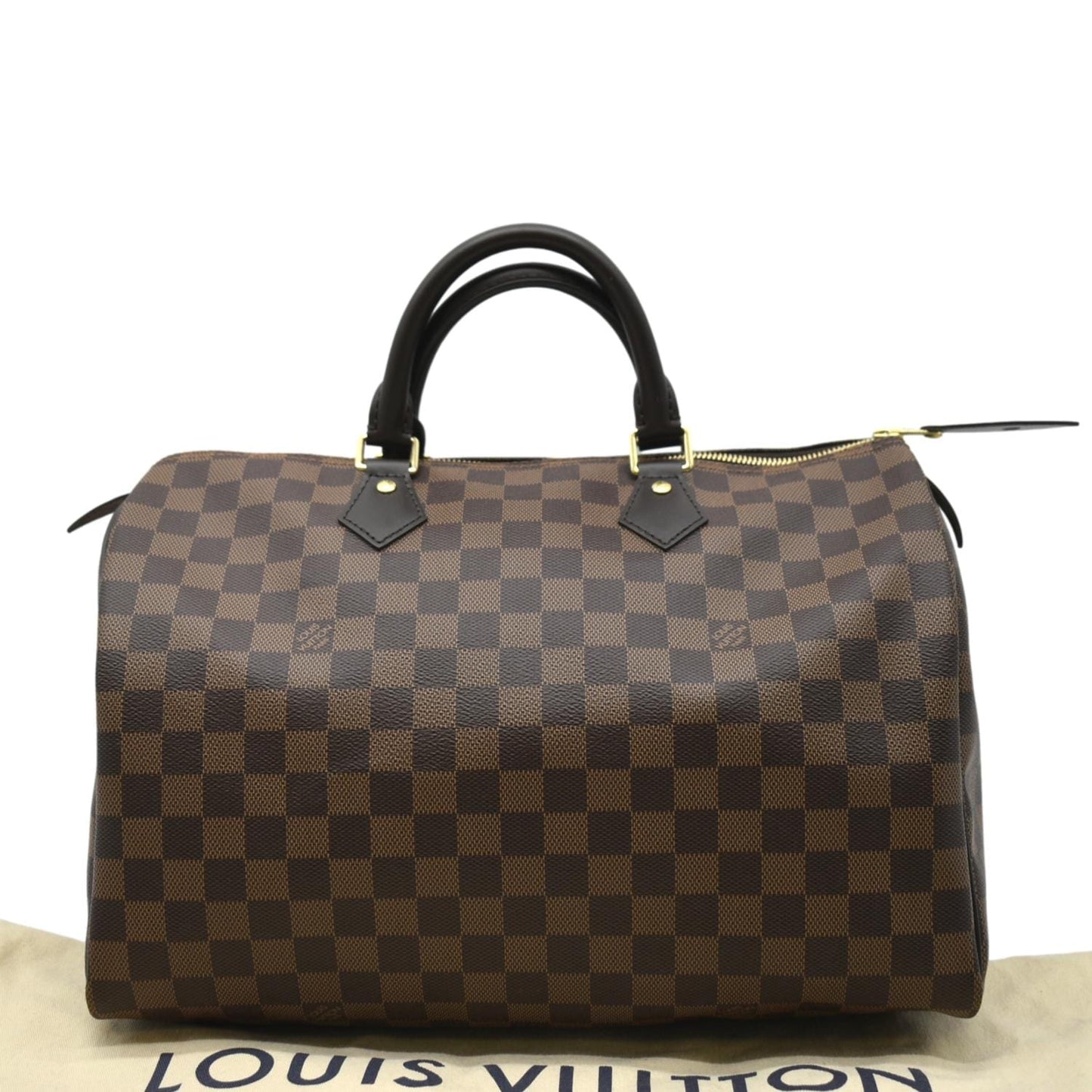 LOUIS VUITTON  35 Damier Ebene Satchel Bag Brown