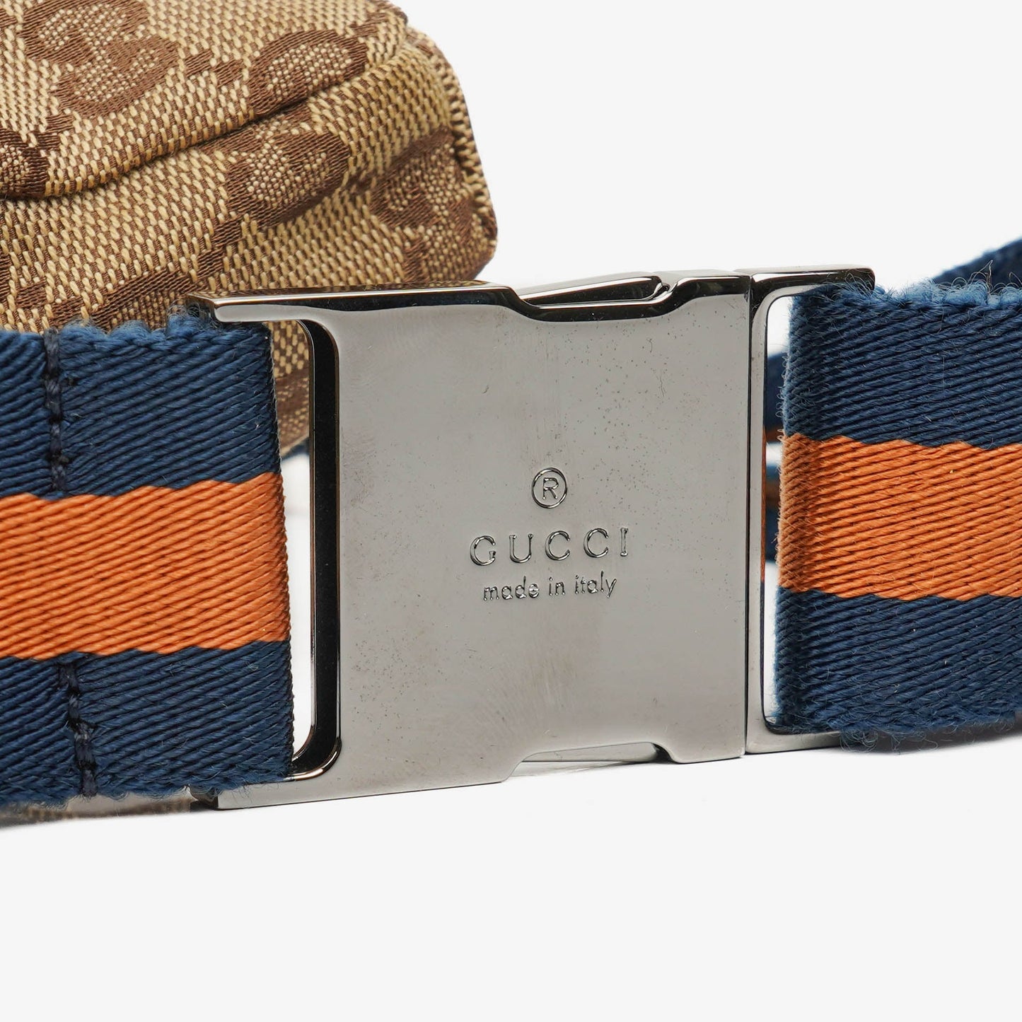 Gucci GG Multicolour Beige/Blue/Orange Monogram Canvas Belt Bag