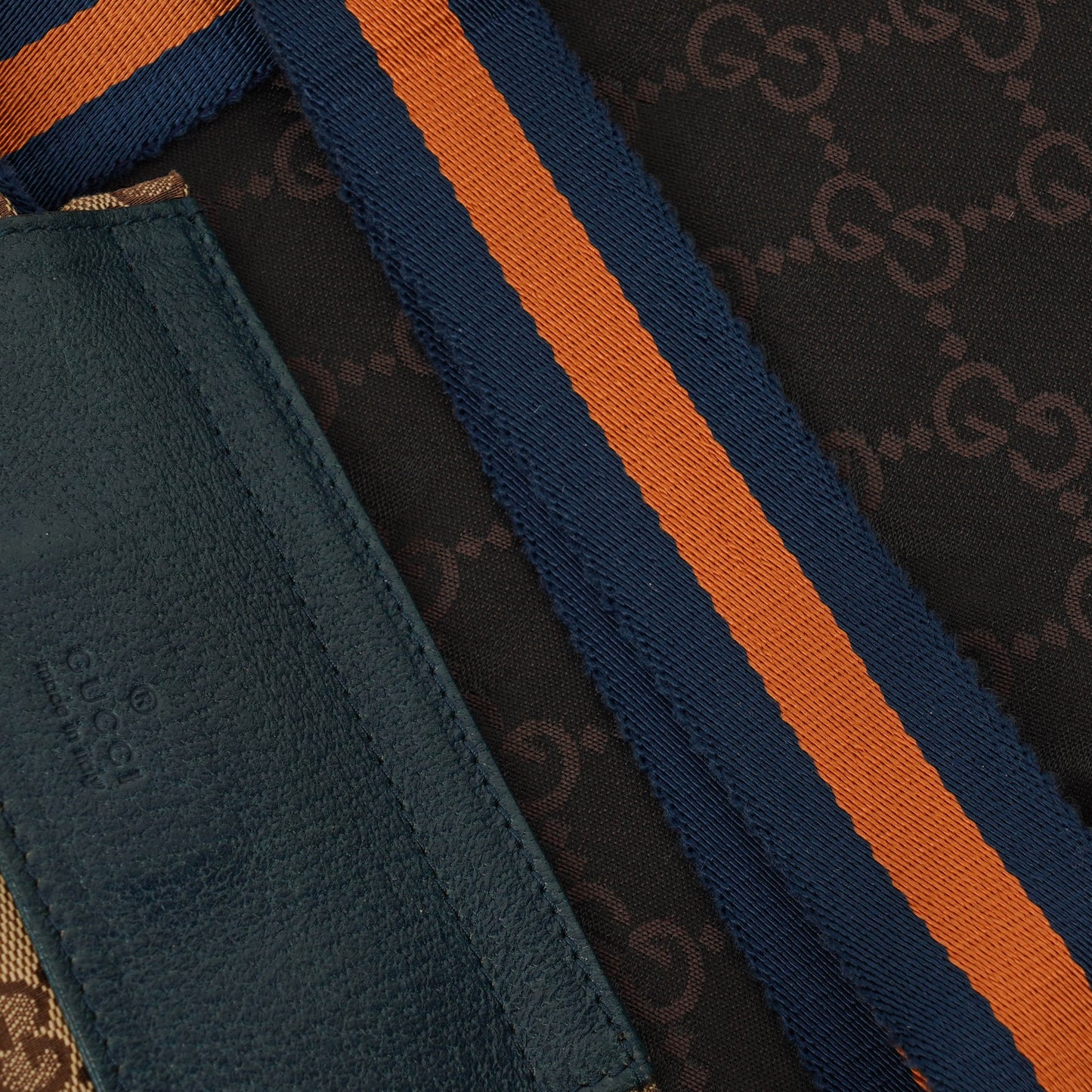Gucci GG Multicolour Beige/Blue/Orange Monogram Canvas Belt Bag