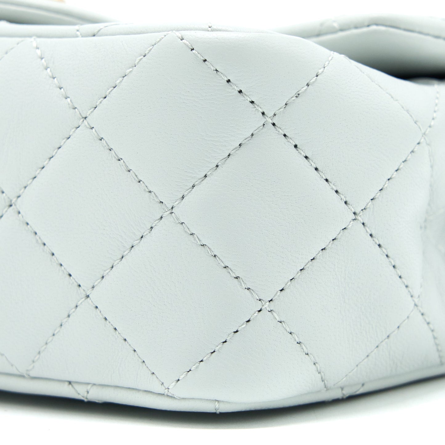 Chanel 23C Pearl Crush Mini Square Lambskin Light Grey  (Microchip)