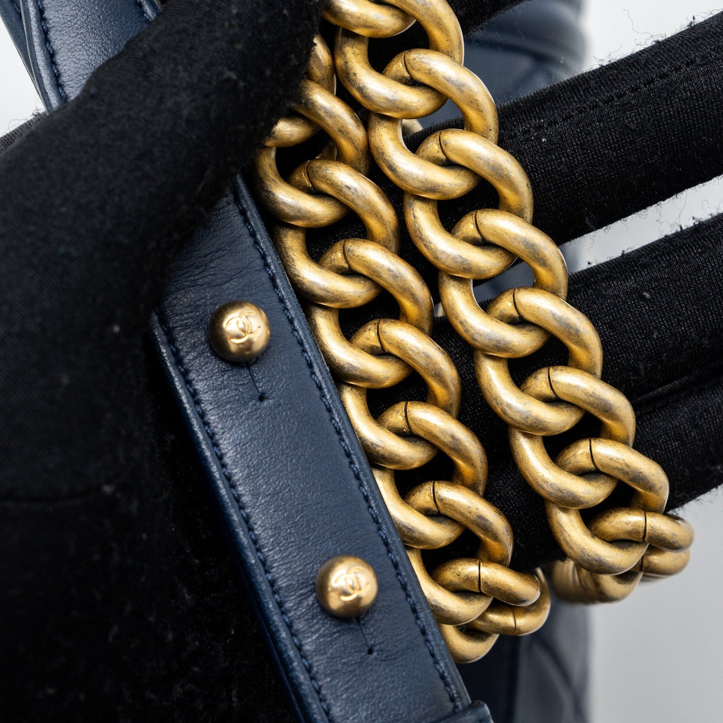 CHANEL MEDIUM BOY BAG lambskin BLUE