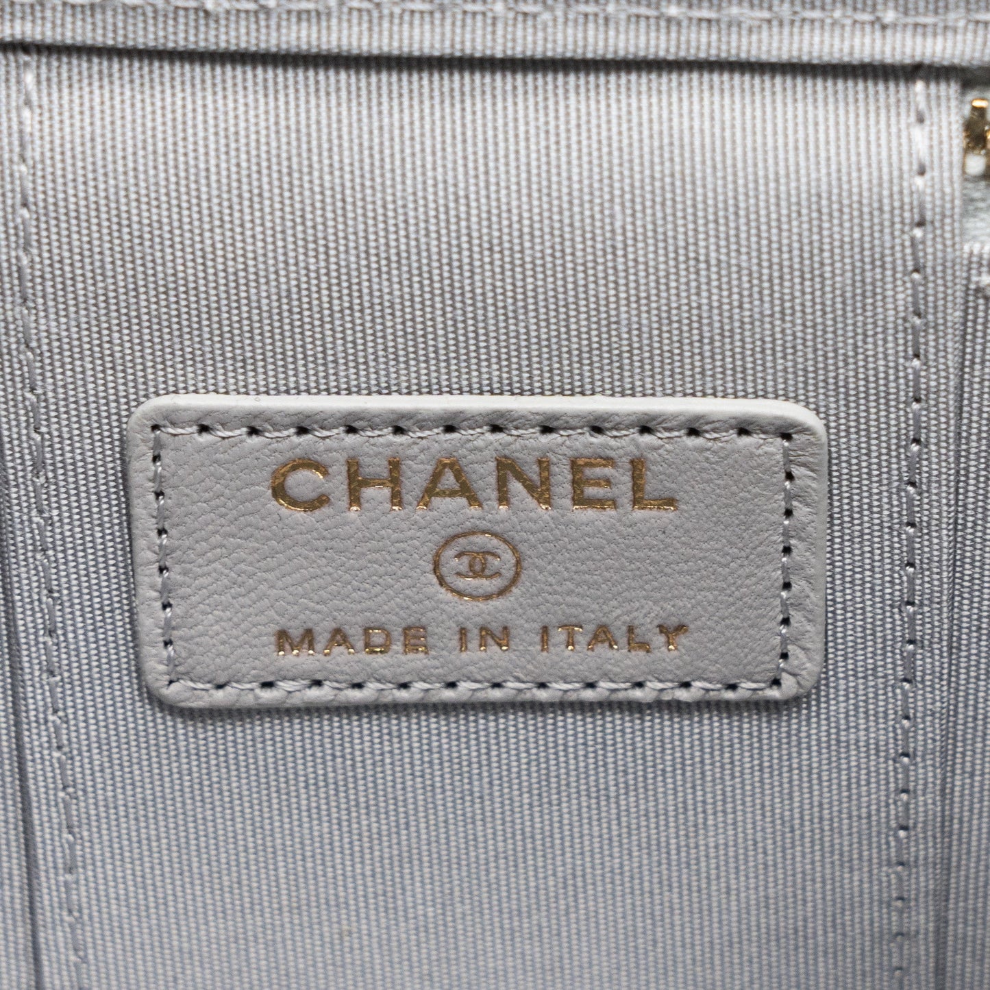 Chanel Top Handle Mini Vanity With Chain Light Grey