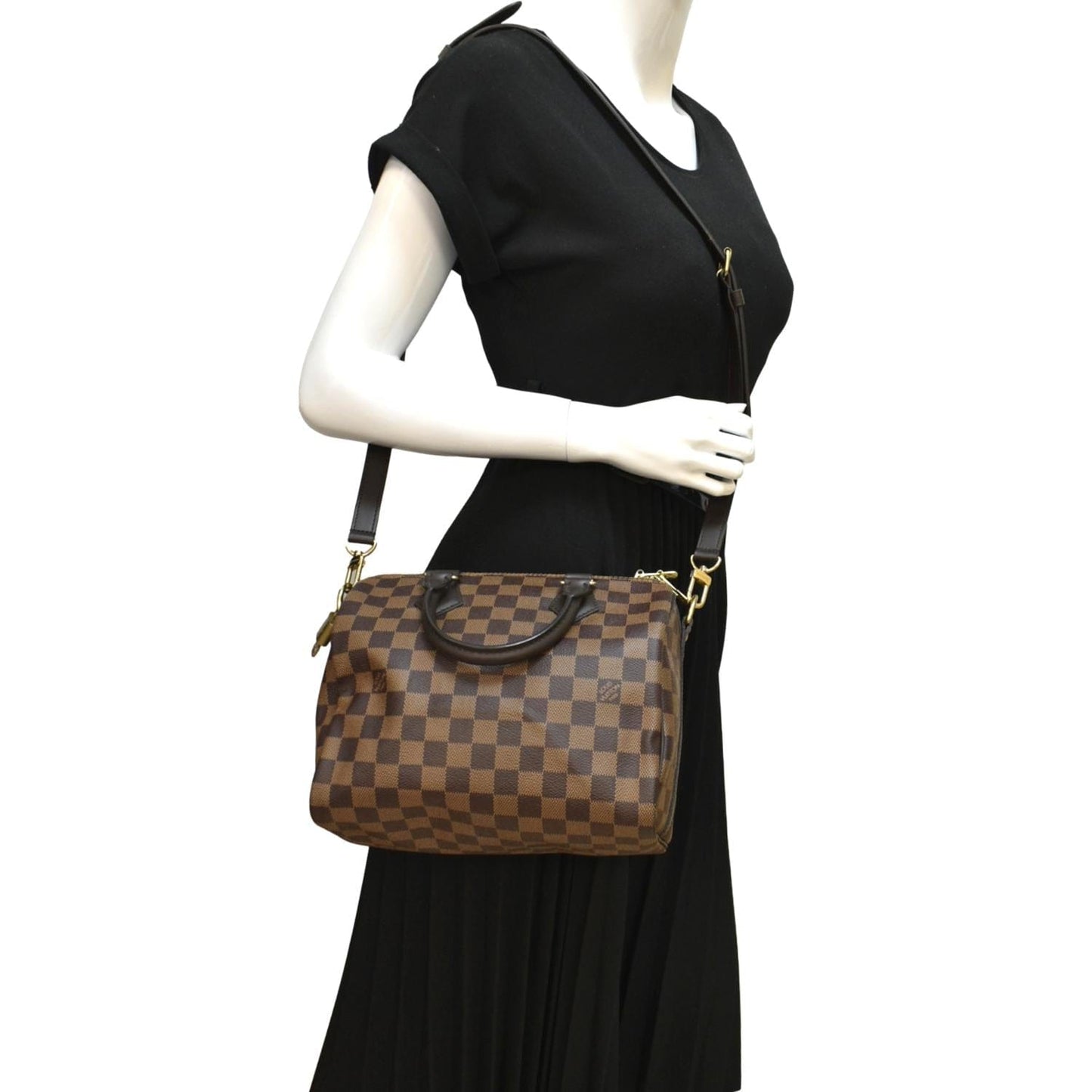 LOUIS VUITTON  25 Bandouliere Damier Ebene Shoulder Bag Brown