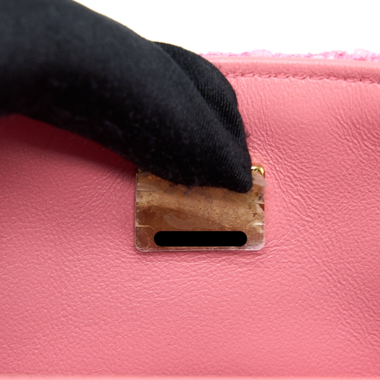 Chanel Mini Rectangular Flap Bag Tweed Pink L (Microchip)