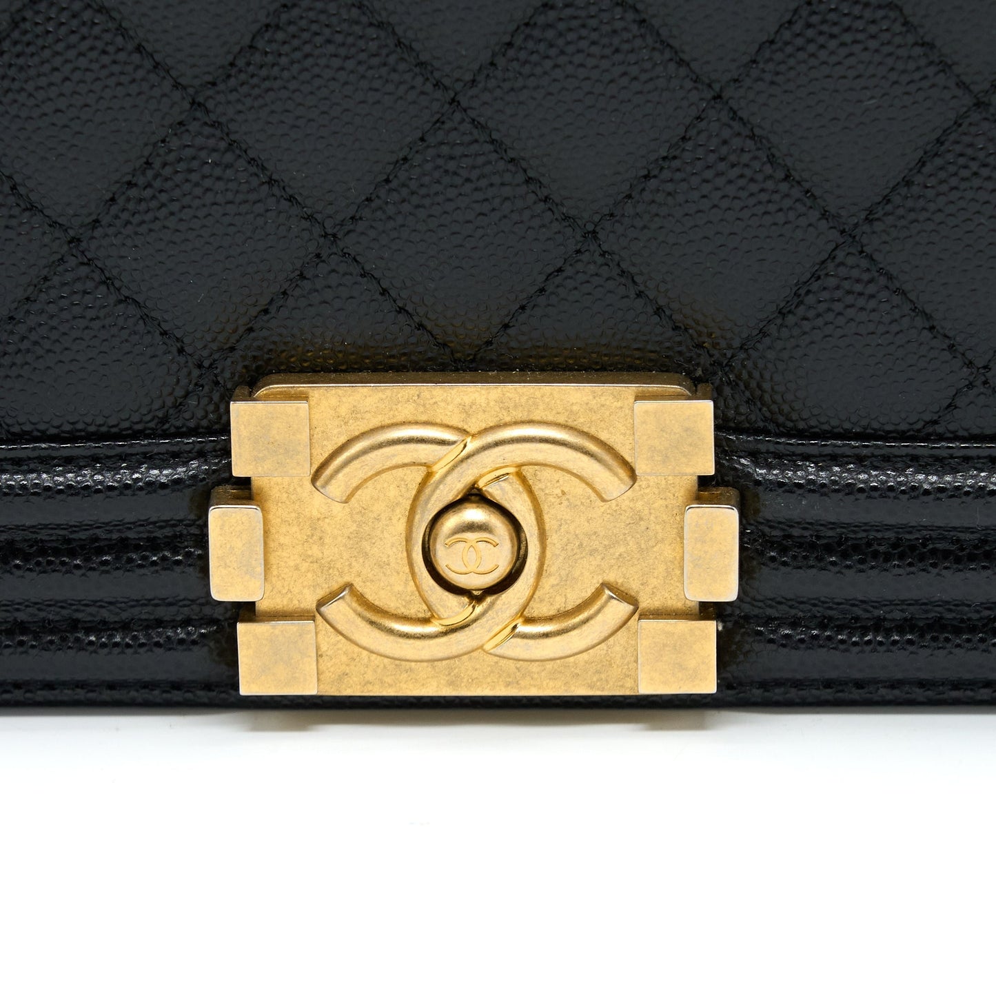 Chanel Medium Boy Bag Caviar Black Brushed