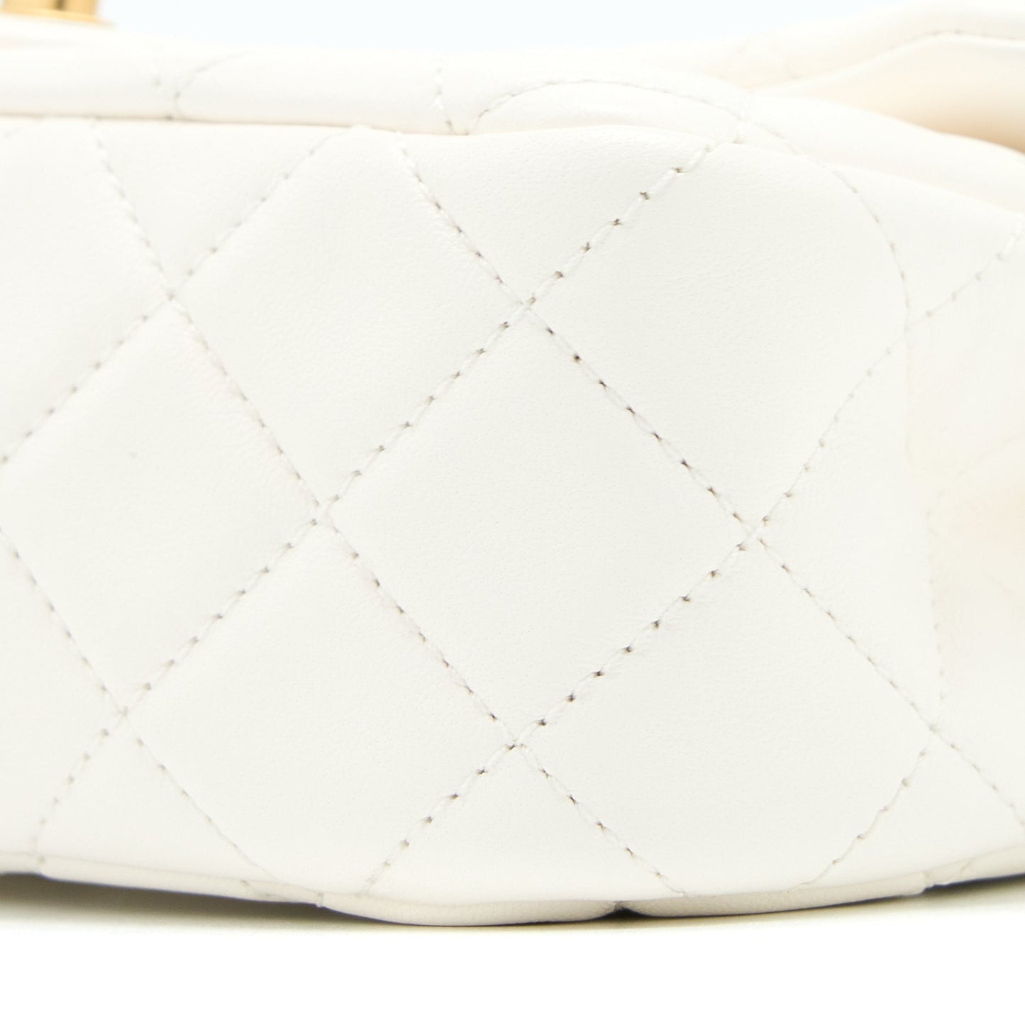 Chanel Pearl Crush Mini Rectangular Lambskin White  (Microchip)