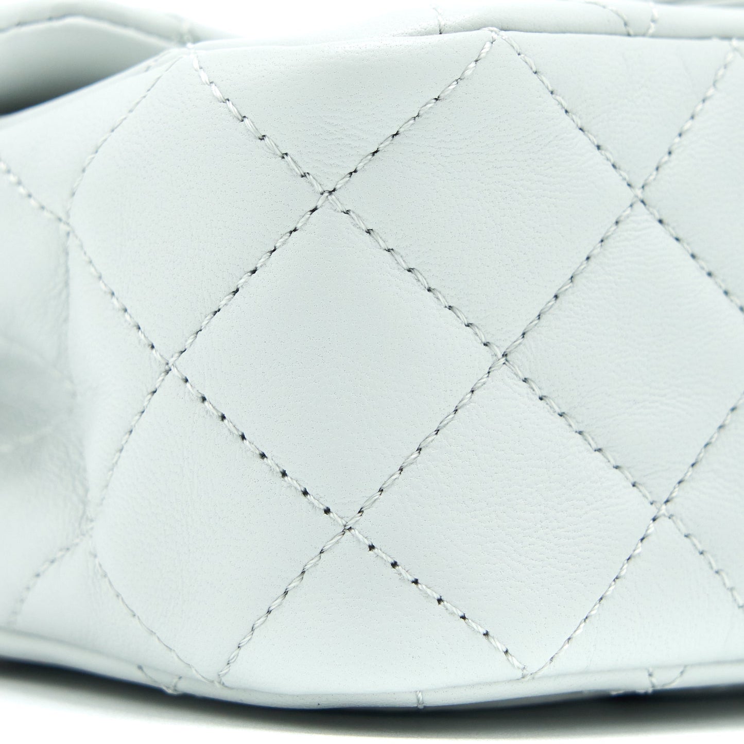 Chanel 23C Pearl Crush Mini Square Lambskin Light Grey  (Microchip)