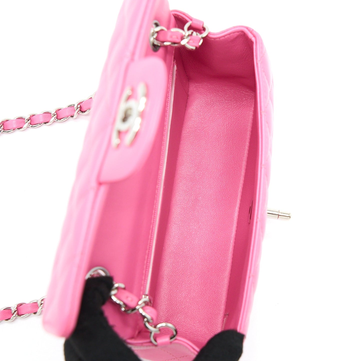 Chanel Classic Mini Rectangular Flap Bag Lambskin Pink