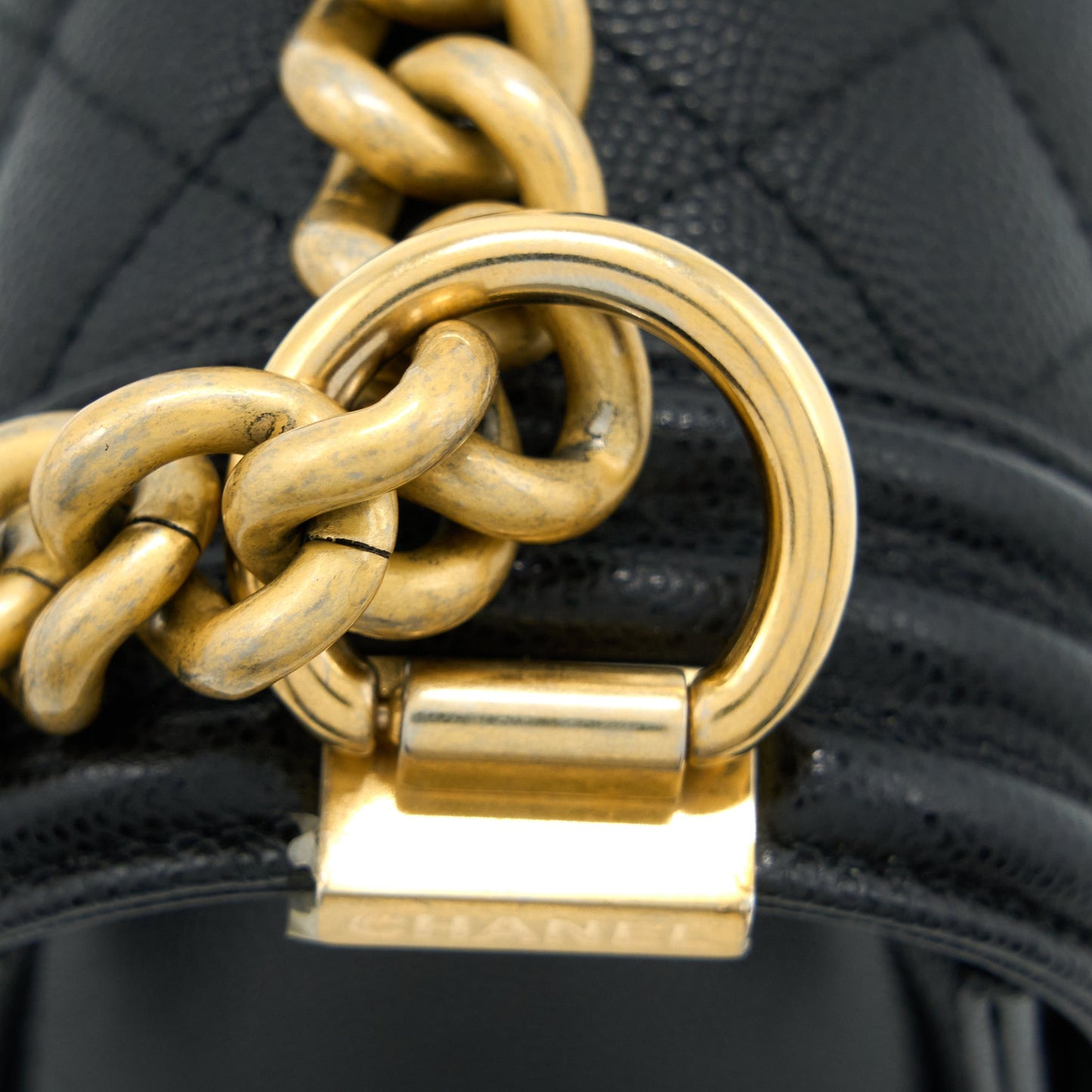 Chanel Medium Boy Bag Caviar Black Brushed
