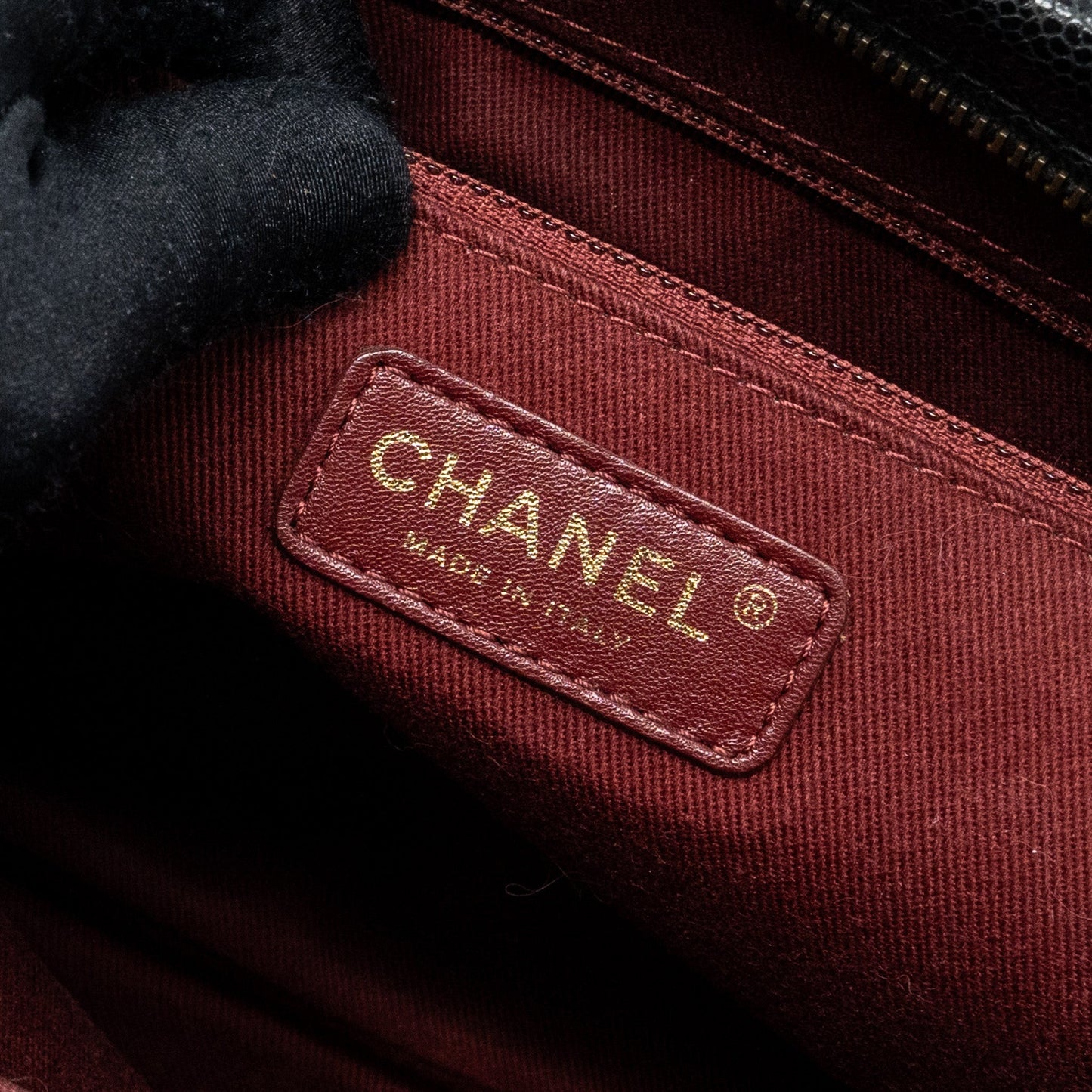 Chanel Large Flap Bag Grained Calfskin Black Brushed