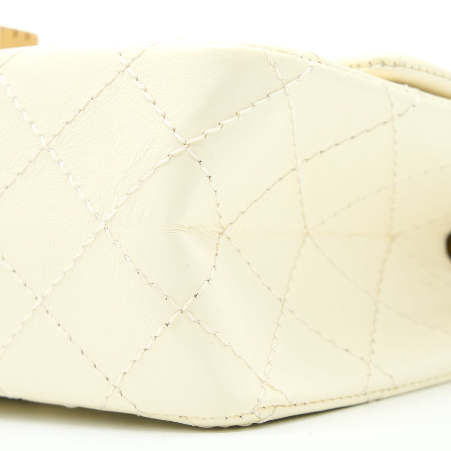 Chanel 20A Mini 2.55 Reissue Flap Bag Aged Calfskin Creamy White Brushed