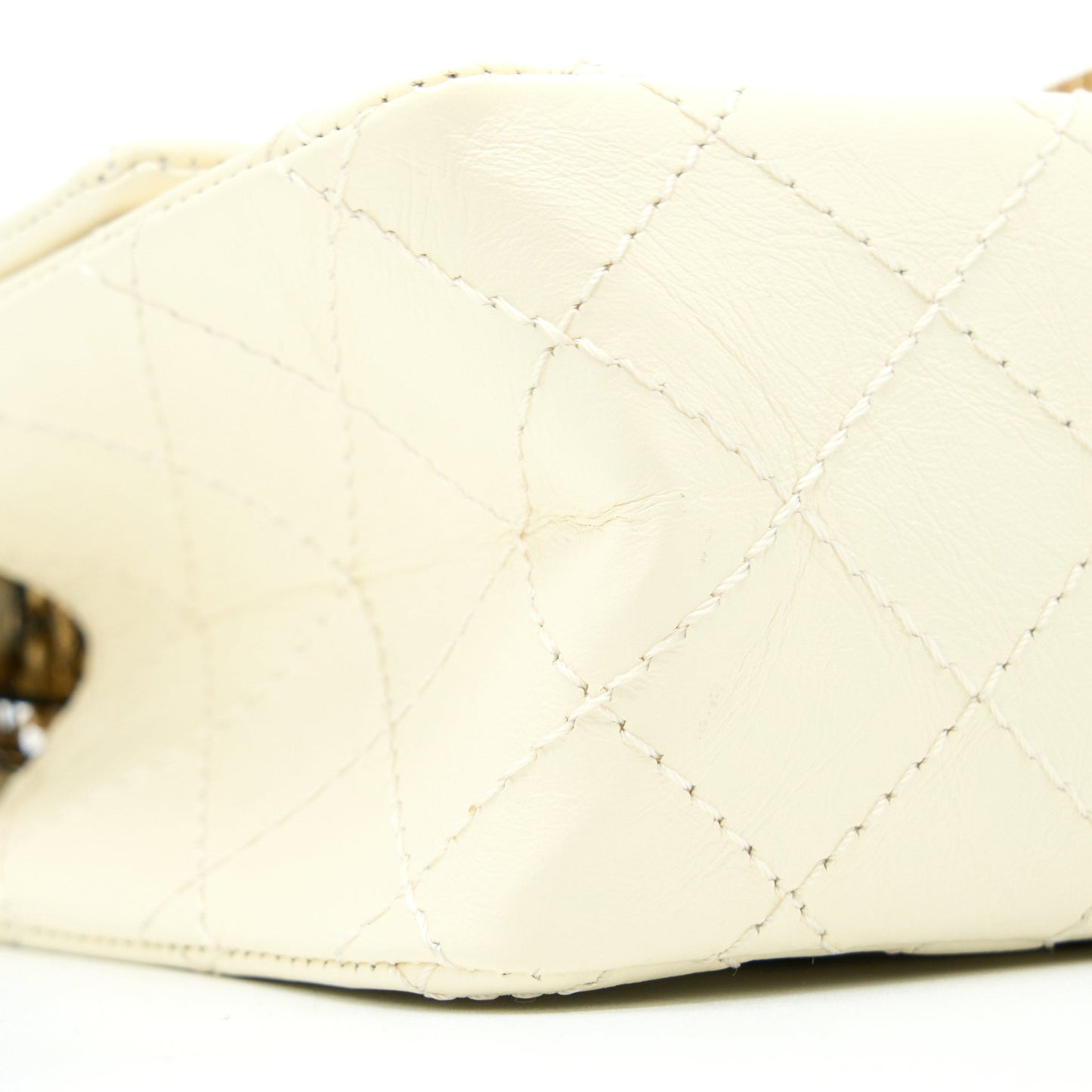 Chanel 20A Mini 2.55 Reissue Flap Bag Aged Calfskin Creamy White Brushed