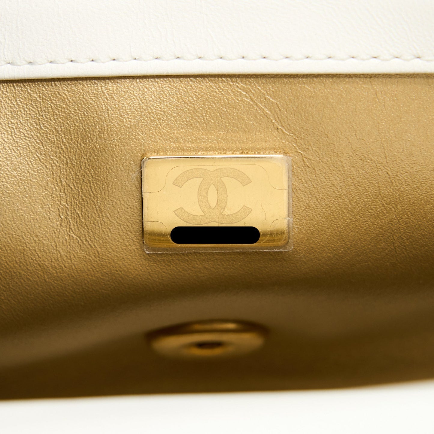 Chanel Pearl Crush Mini Rectangular Lambskin White  (Microchip)