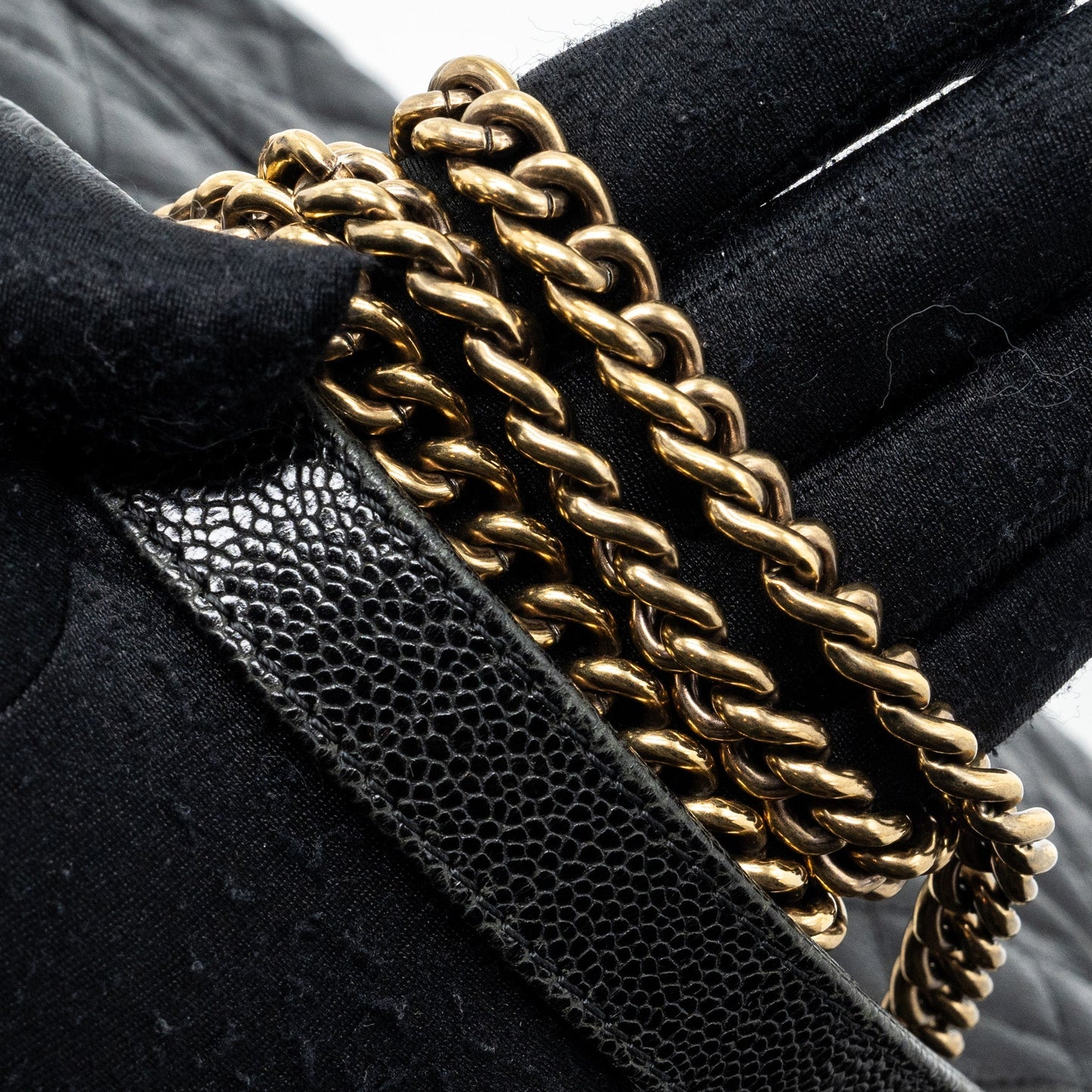 Chanel Large Flap Bag Grained Calfskin Black Brushed