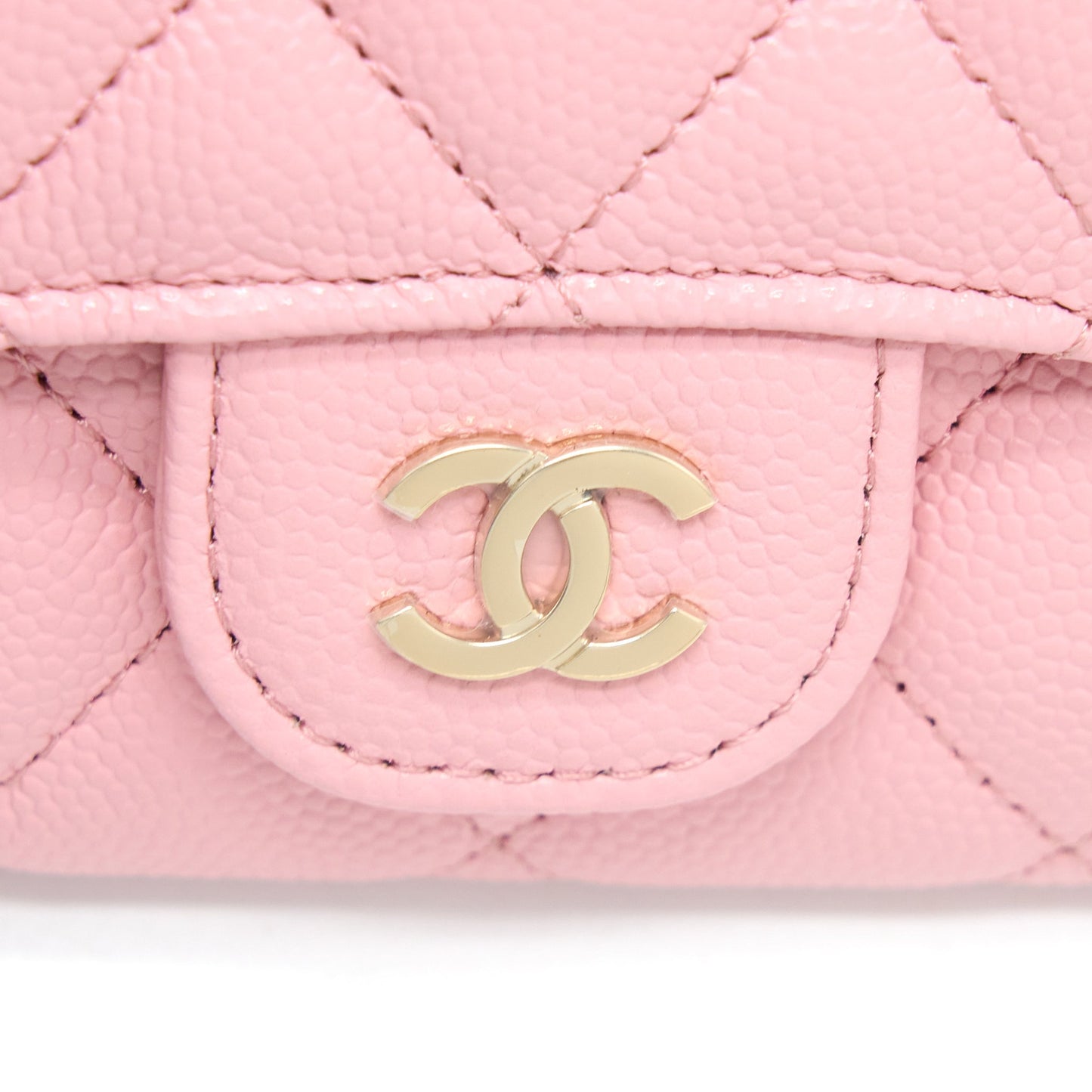Chanel Classic Flap Card Holder Caviar Light Pink L