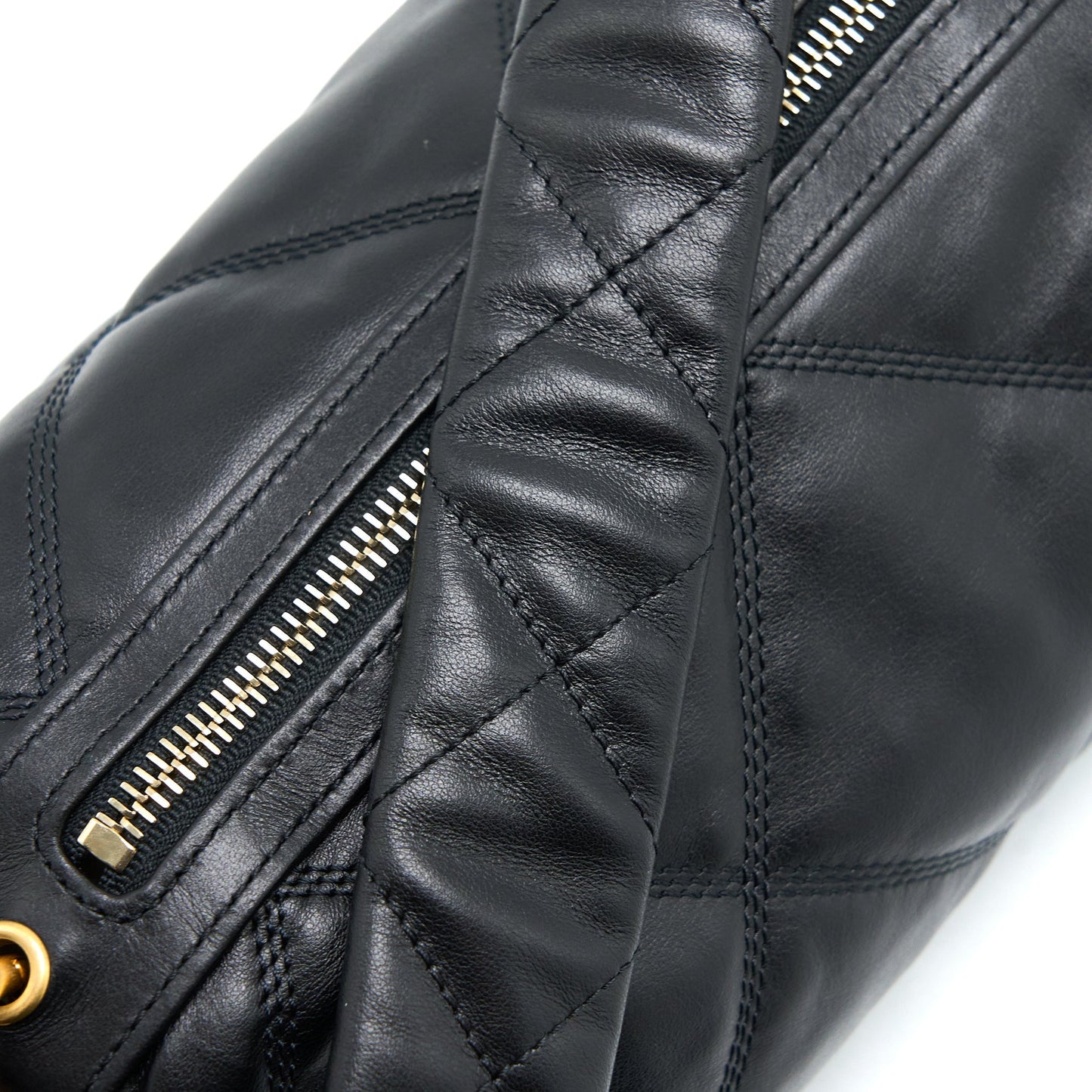 Chanel Mini Bowling Bag with Chain Lambskin Black Brushed  (Microchip)