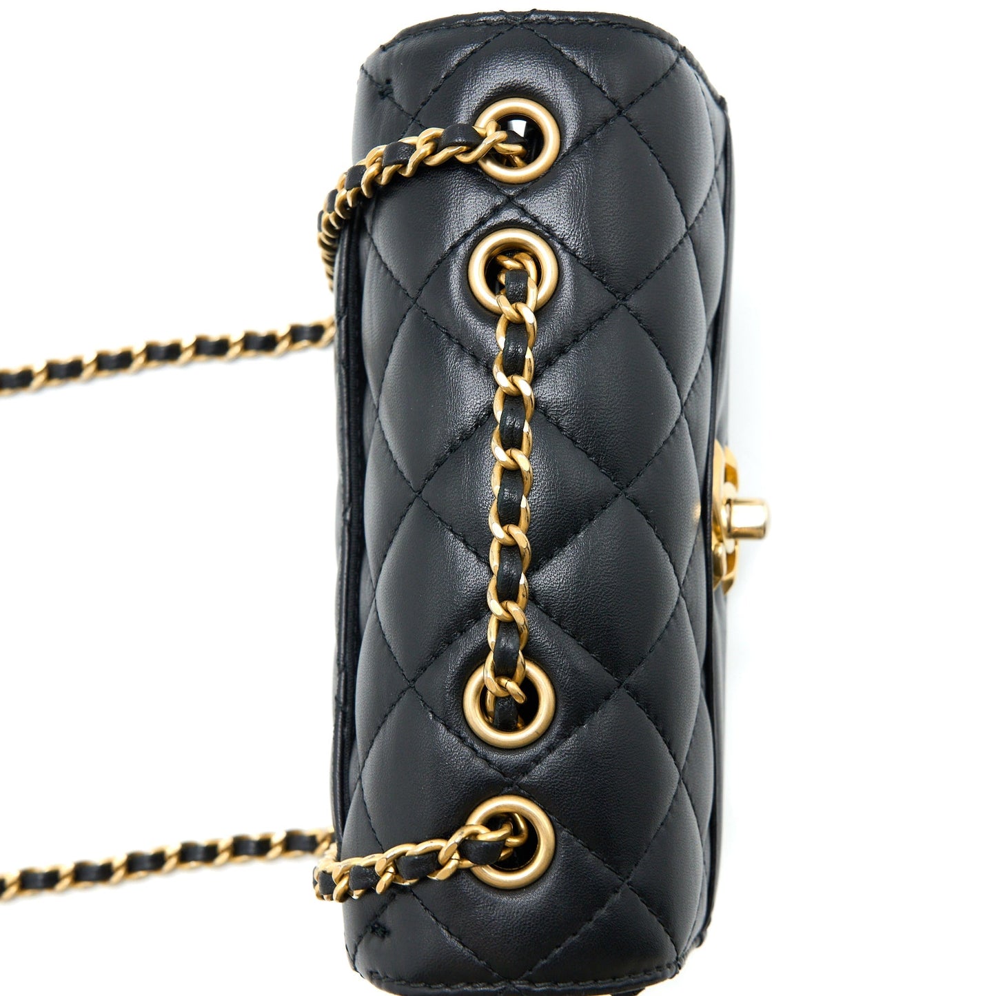 Chanel Seasonal Flap Bag Lambskin Black Brushed