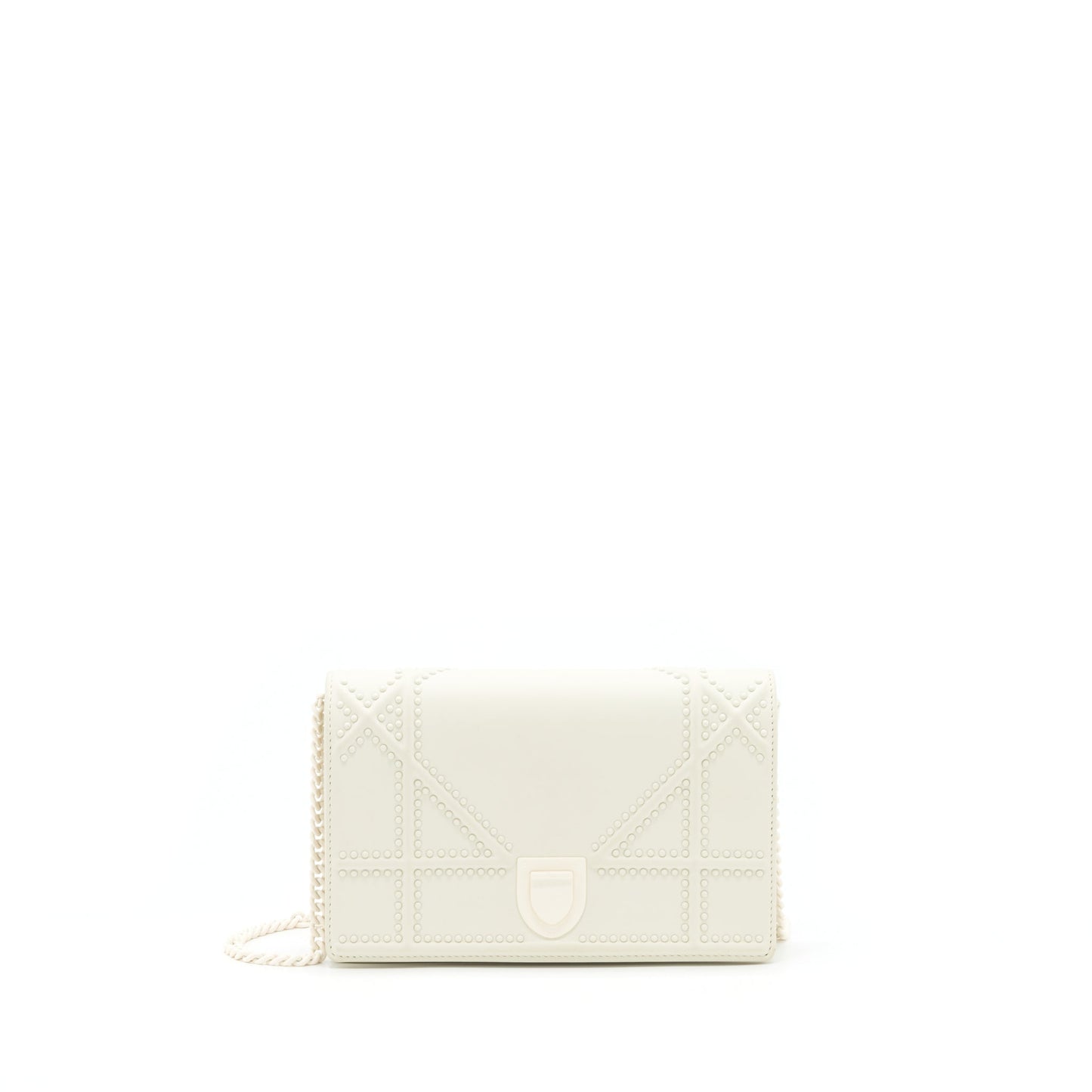 Dior Diorama Wallet On Chain White With White Hardware