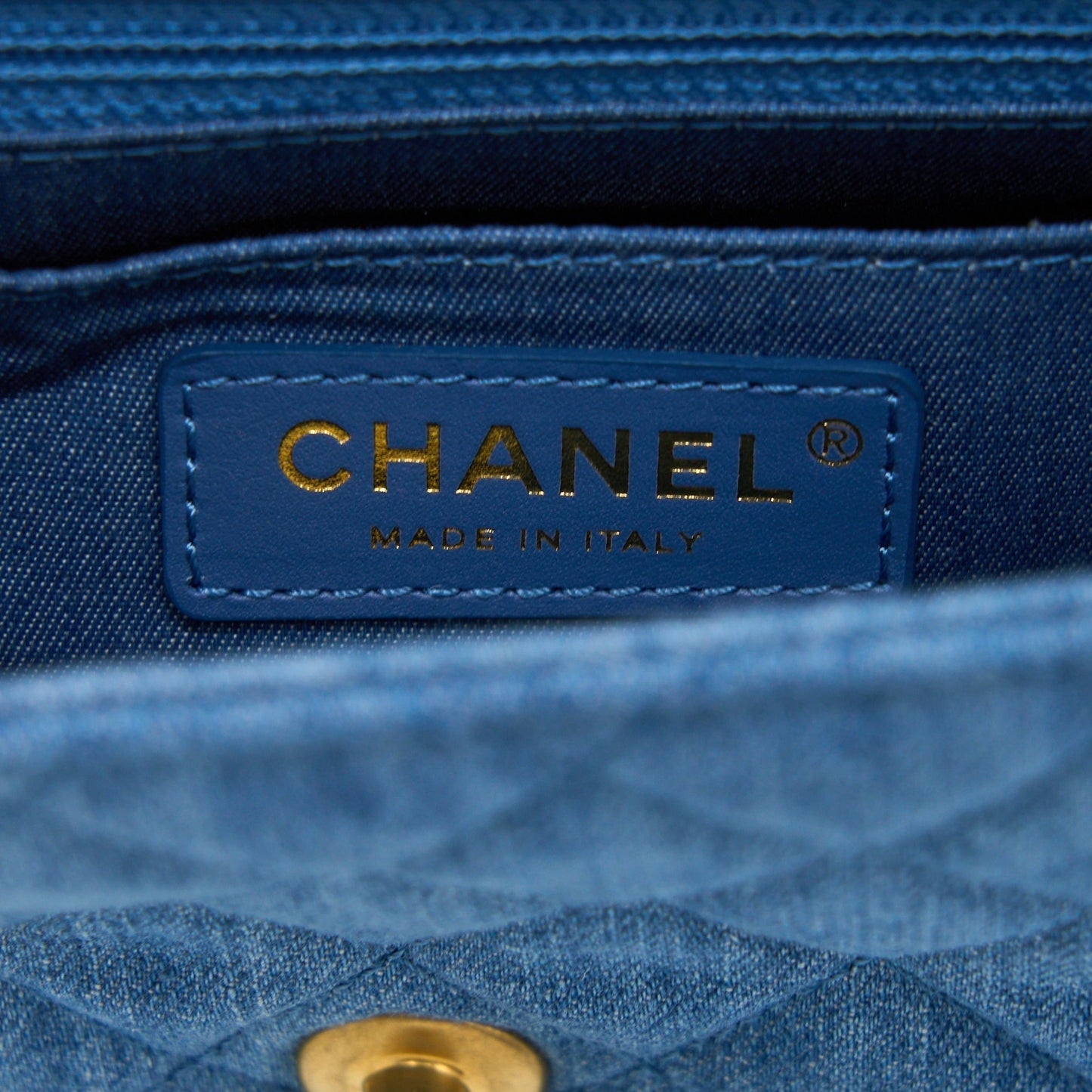 Chanel Pearl Crush Mini Square Flap Bag Denim  (Microchip)