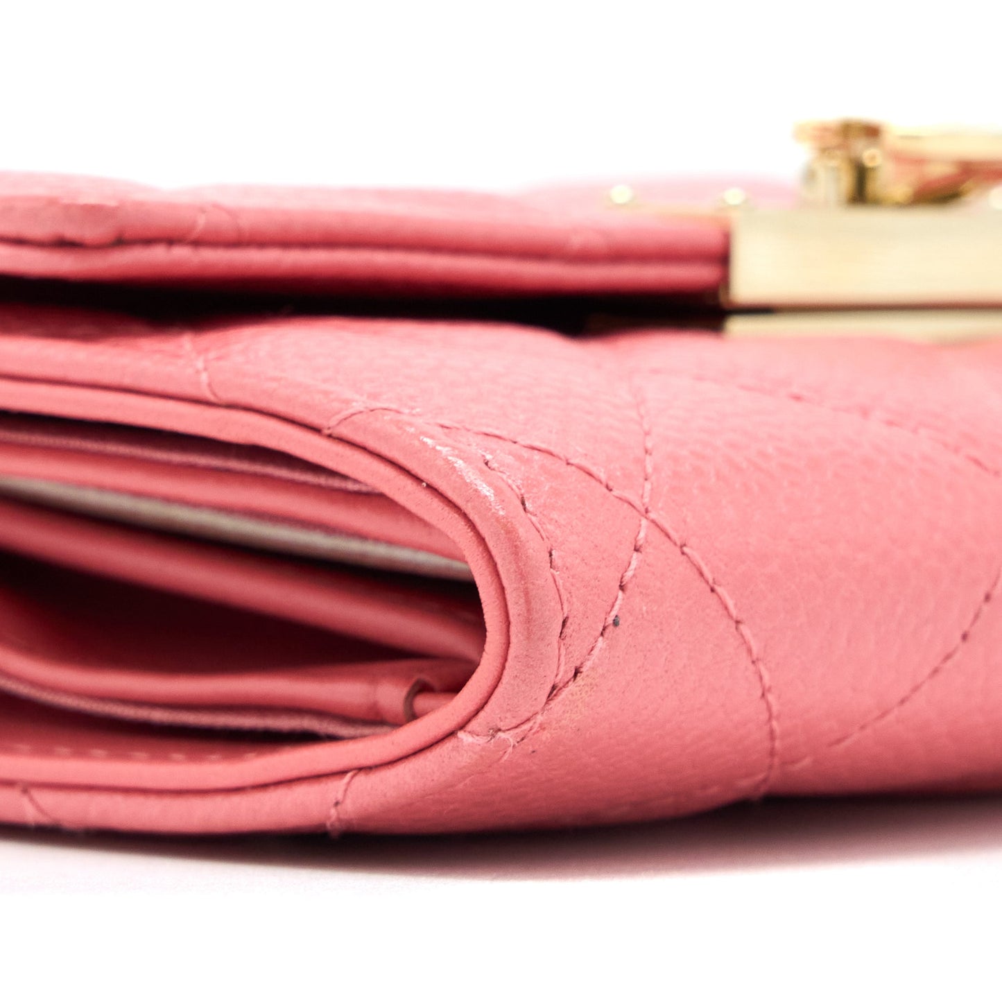 Chanel Flap Wallet Caviar Rose Pink L