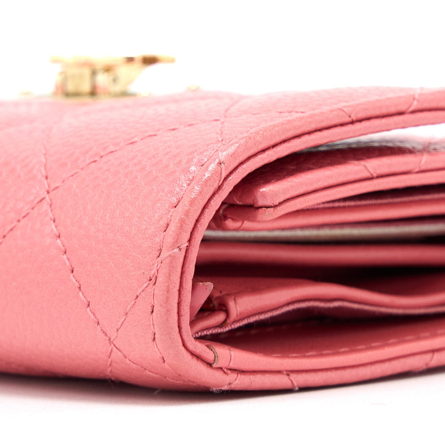 Chanel Flap Wallet Caviar Rose Pink L