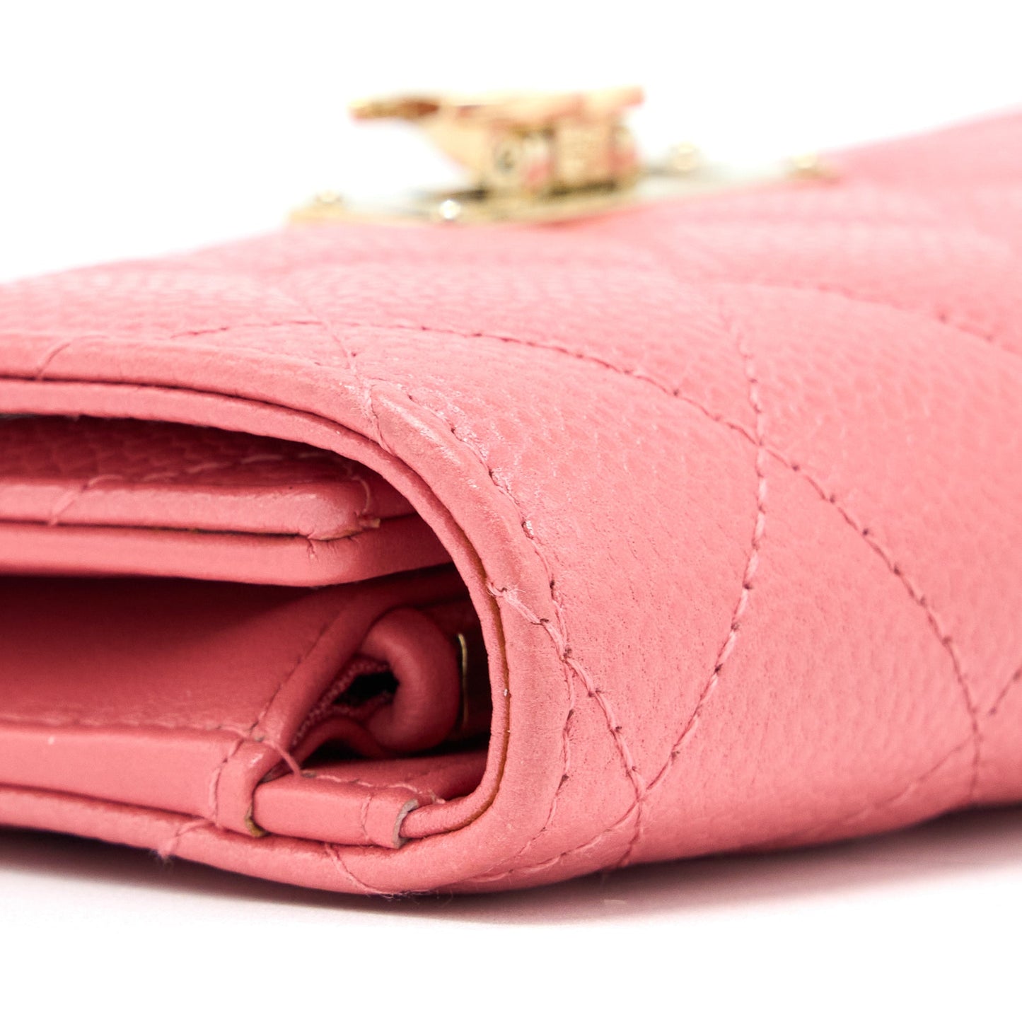 Chanel Flap Wallet Caviar Rose Pink L