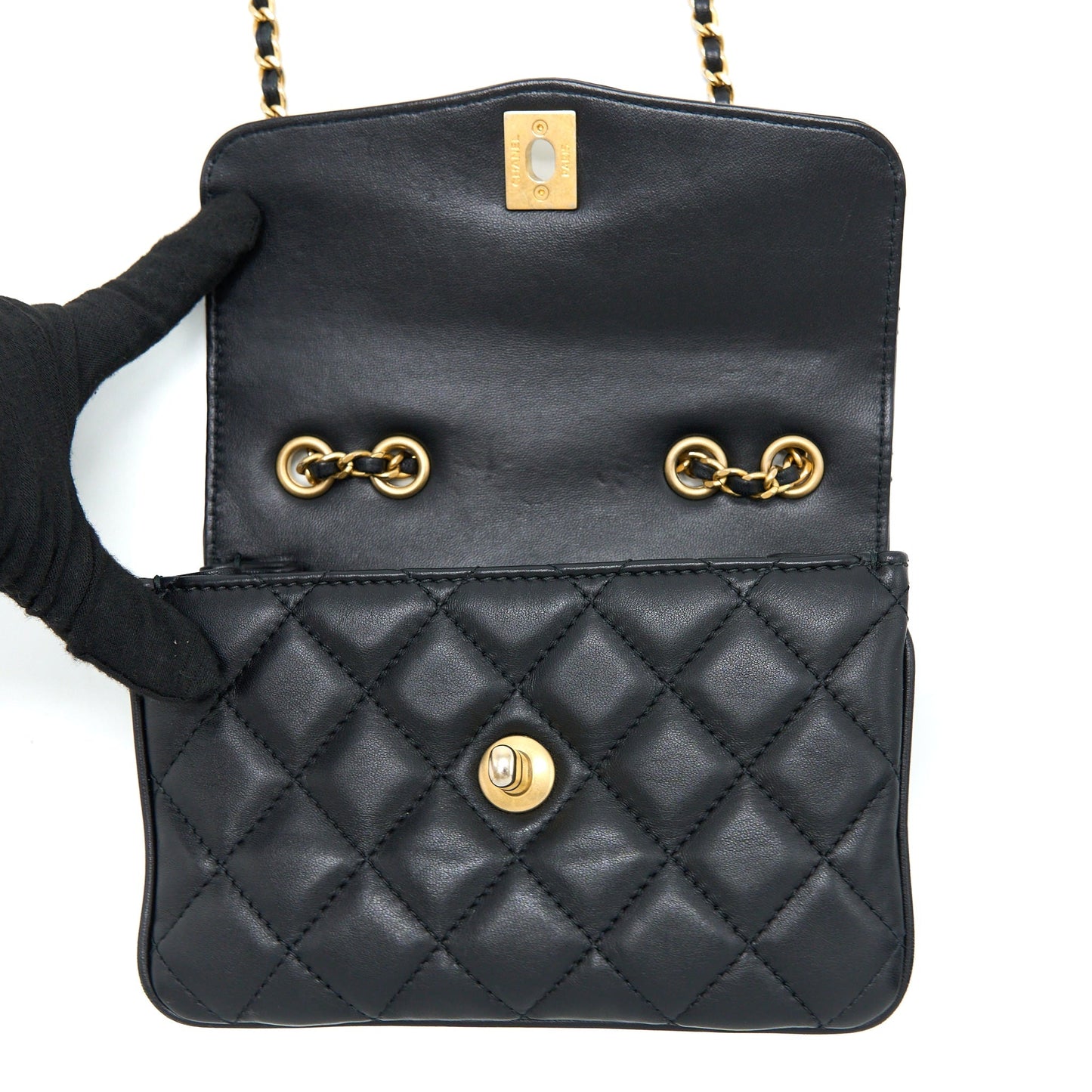 Chanel Seasonal Flap Bag Lambskin Black Brushed
