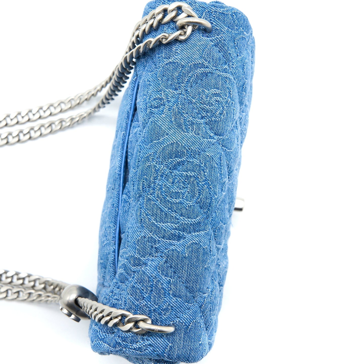 Chanel 23P Mini Coco Love Flap Bag Camellia Denim Blue  (Microchip)