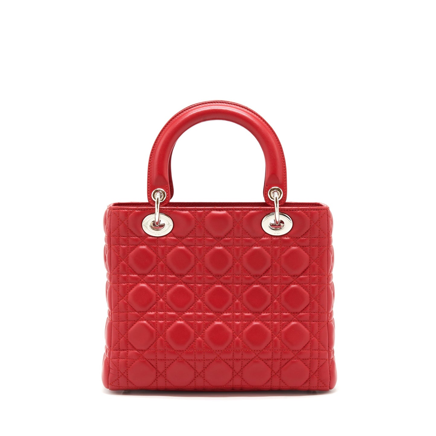 Dior Lady Dior Purse Medium Fuchsia Lambskin Red