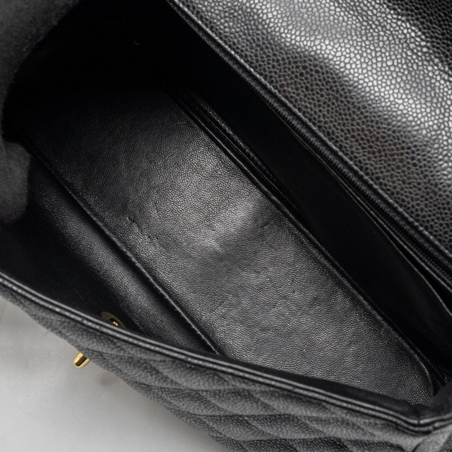 Chanel classic jumbo single flap bag caviar black