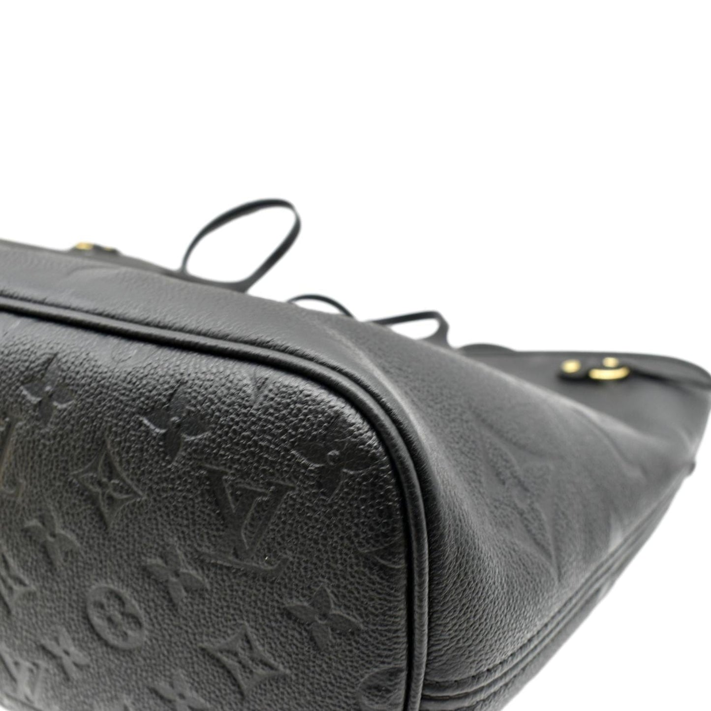 LOUIS VUITTON Neverfull MM Monogram Empreinte Leather Tote Bag Black