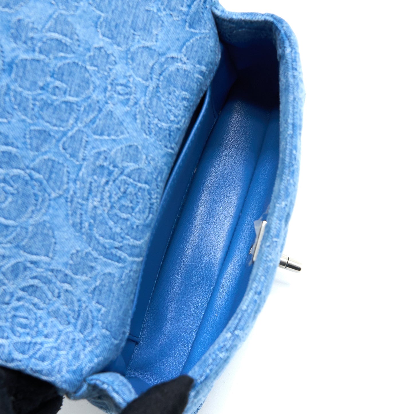 Chanel 23P Mini Coco Love Flap Bag Camellia Denim Blue  (Microchip)