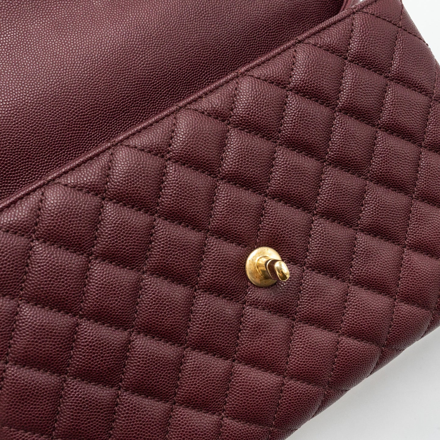 Chanel Medium Coco Handle With Lizard Handle Caviar Burgundy