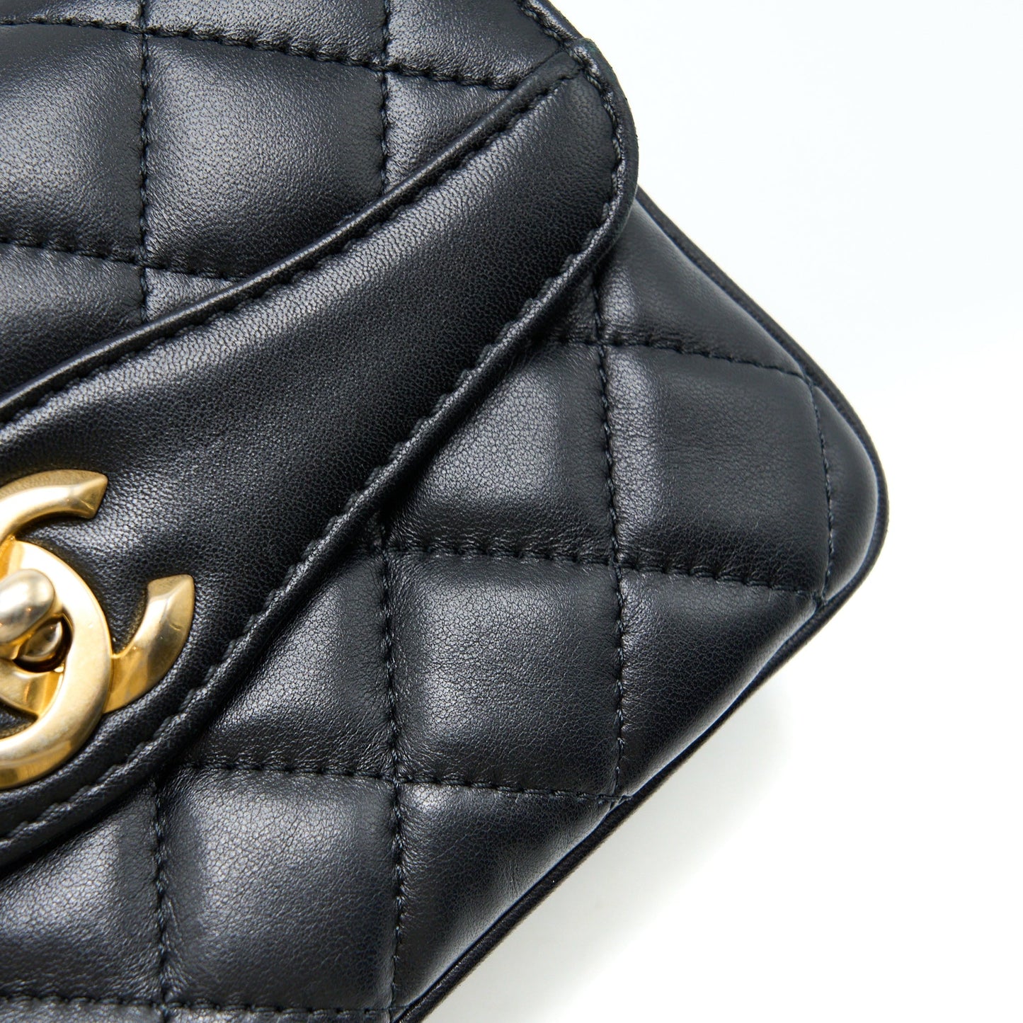 Chanel Seasonal Flap Bag Lambskin Black Brushed