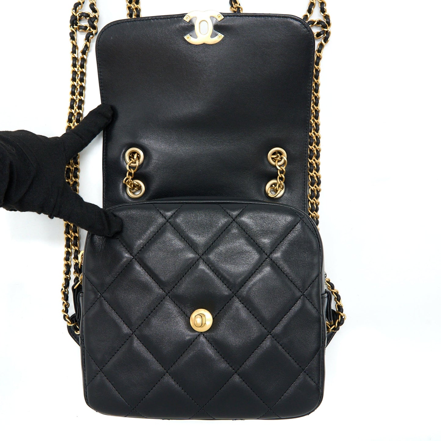 Chanel 23P Ado Backpack Lambskin Black  (Microchip)