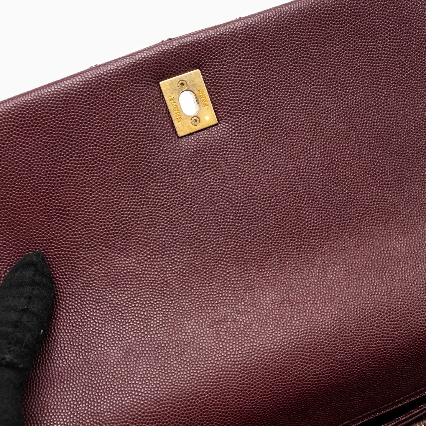 Chanel Medium Coco Handle With Lizard Handle Caviar Burgundy