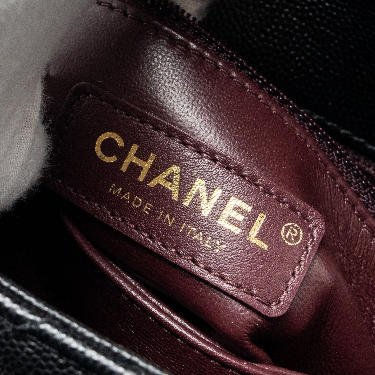 Chanel Mini Coco Handle with Lizard Embossed Handle Caviar Black L (microchip)