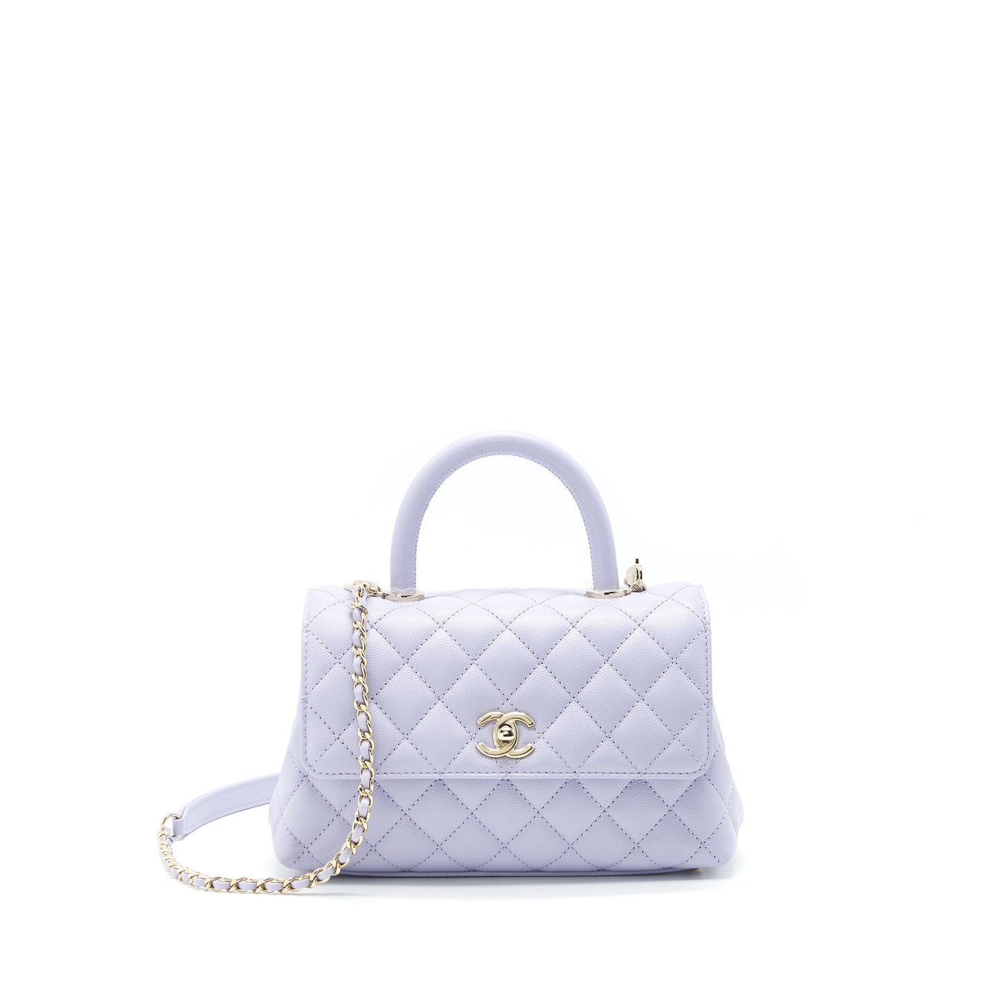 Chanel 21K lilac / Light Purple Coco Handle Small (old mini 24mm) L