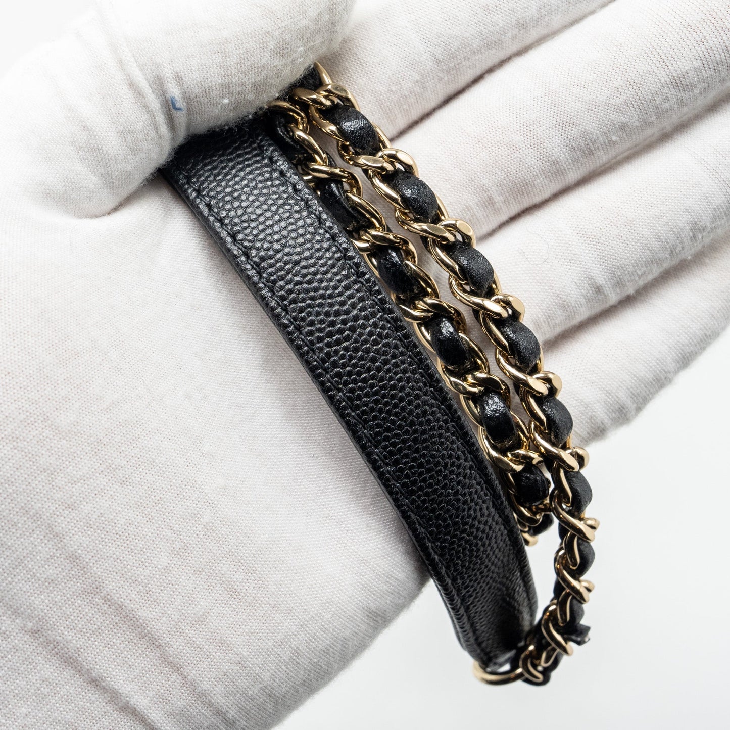 Chanel Mini Coco Handle with Lizard Embossed Handle Caviar Black L (microchip)