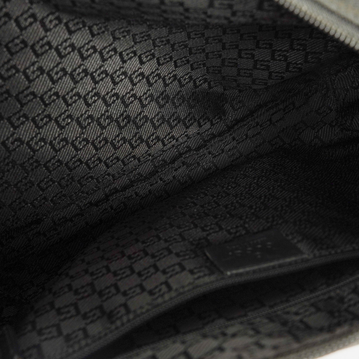 Gucci Black Nylon Leather Braided Handle Ring Hobo Bag