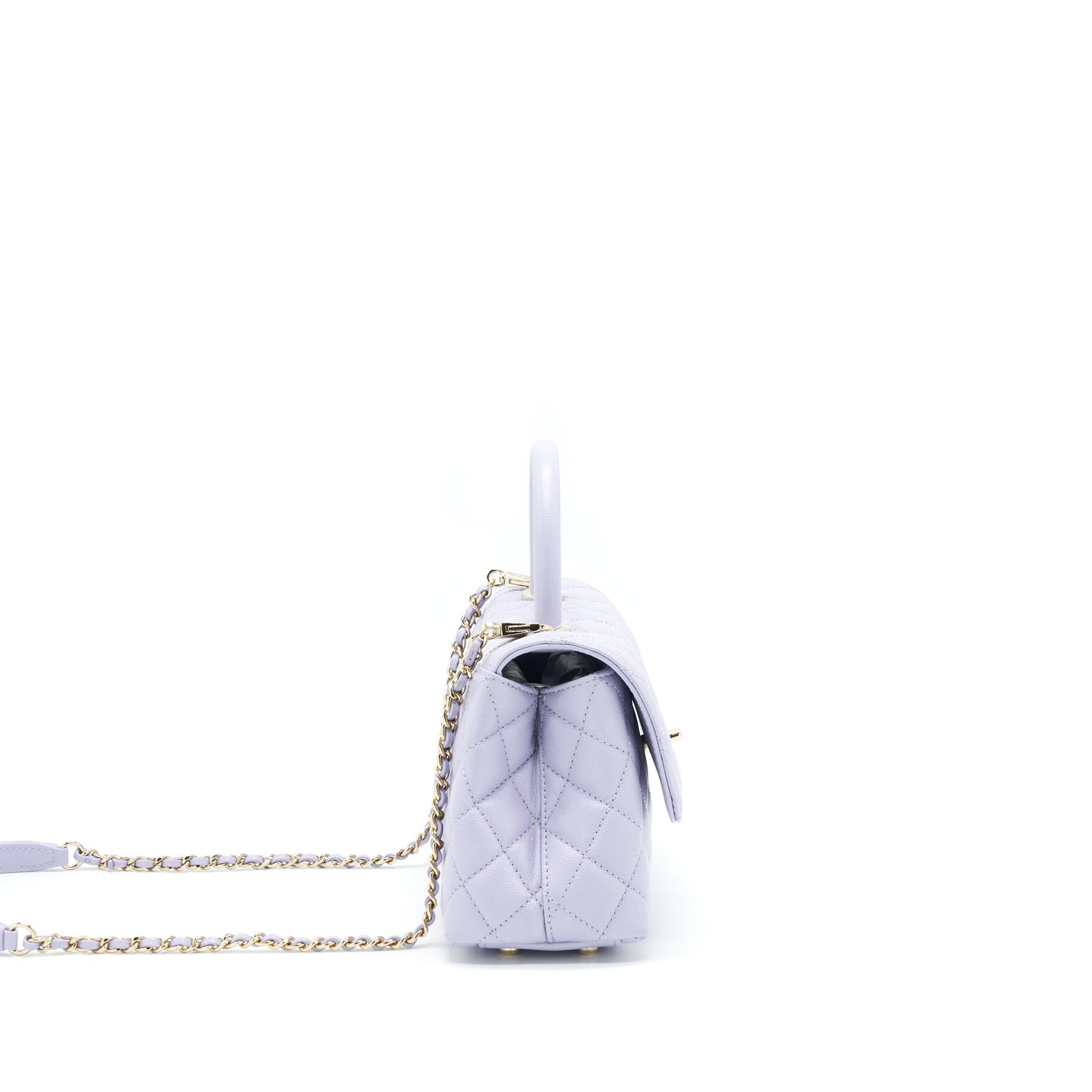 Chanel 21K Coco Handle Caviar lilac/ light Purple L