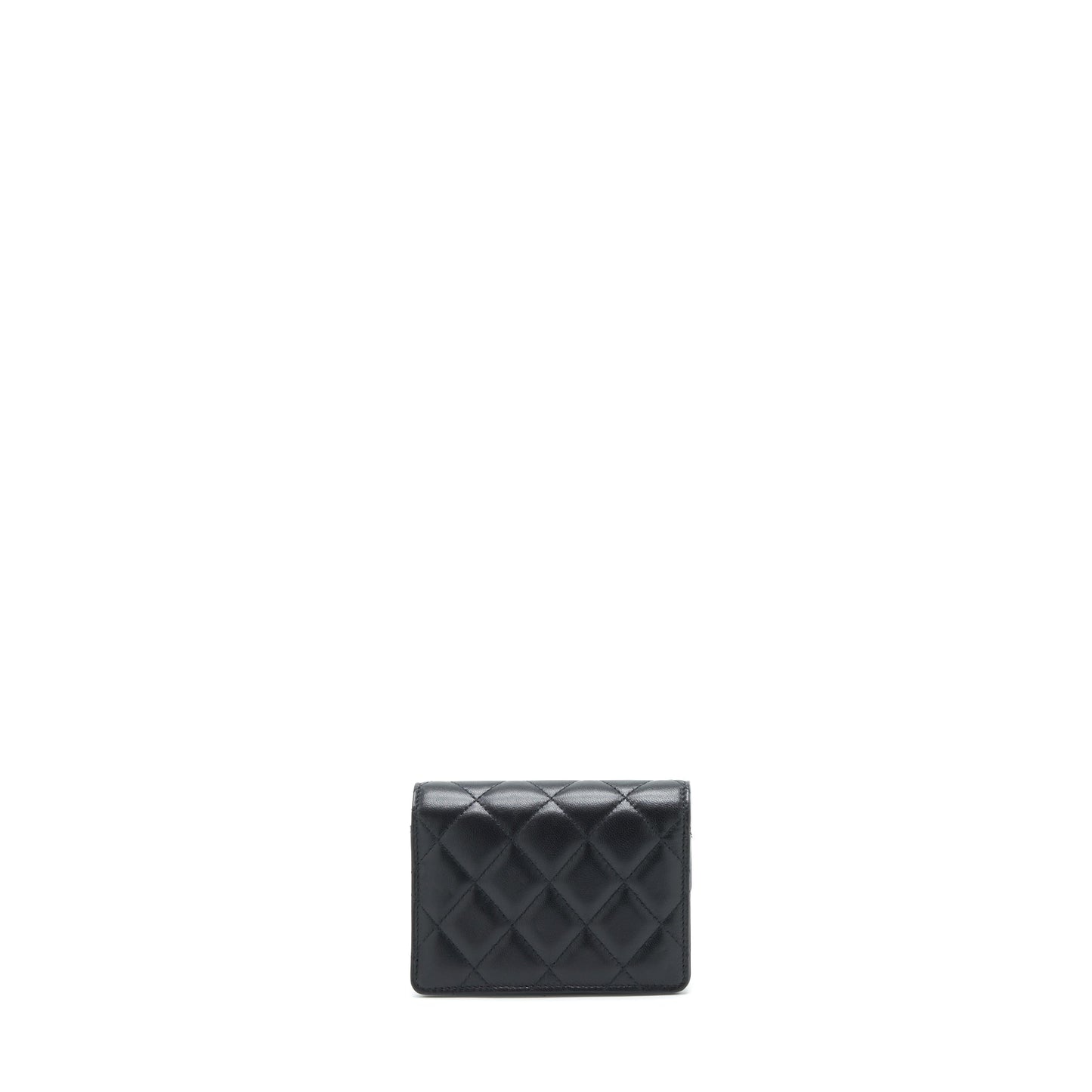 Chanel Mini Flap Bag With Camellia Chain Lambskin Black L