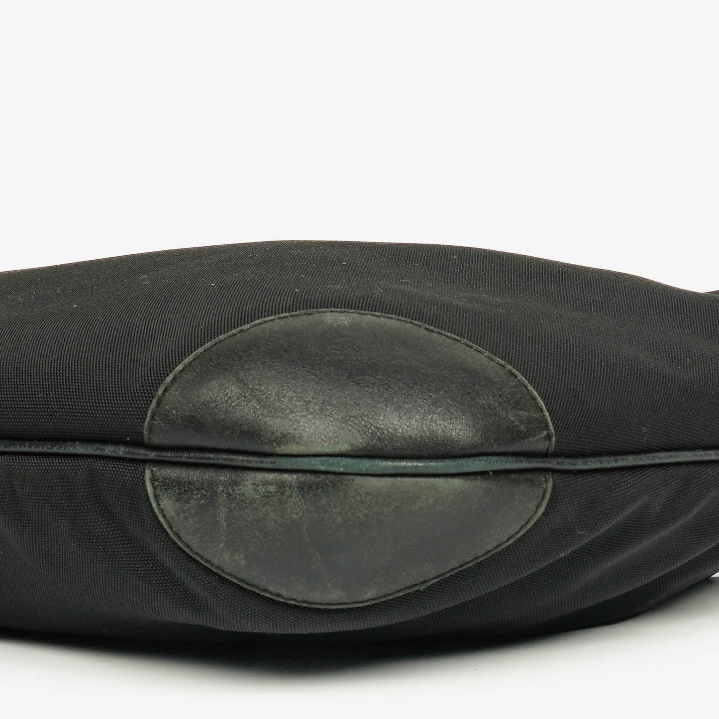Gucci Black Nylon Leather Braided Handle Ring Hobo Bag