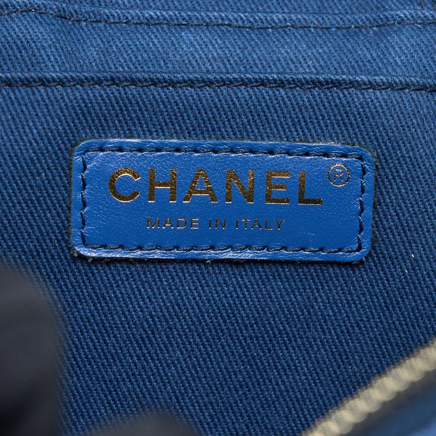 Chanel Top Handle Crossbody Vanity Case Denim Blue Brushed