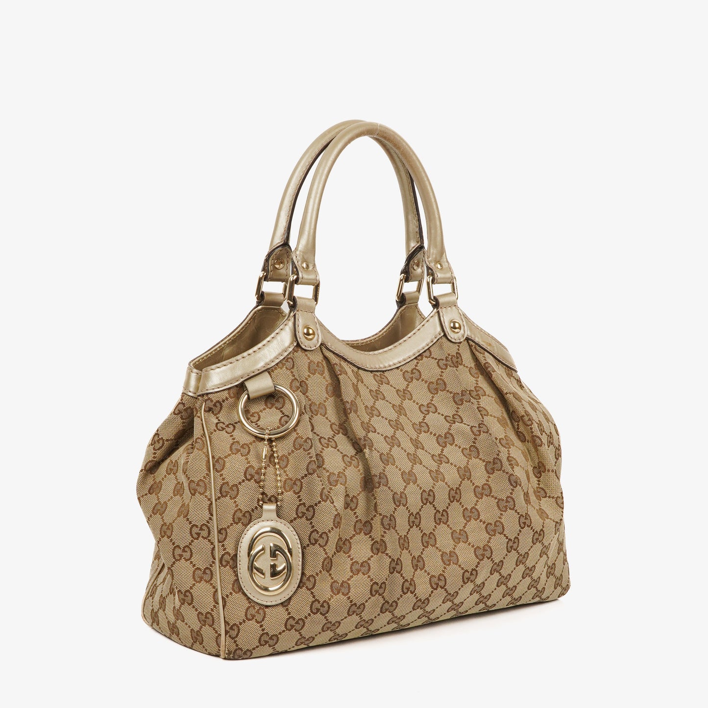 Gucci GG Canvas/Leather Sukey Medium Tote Bag